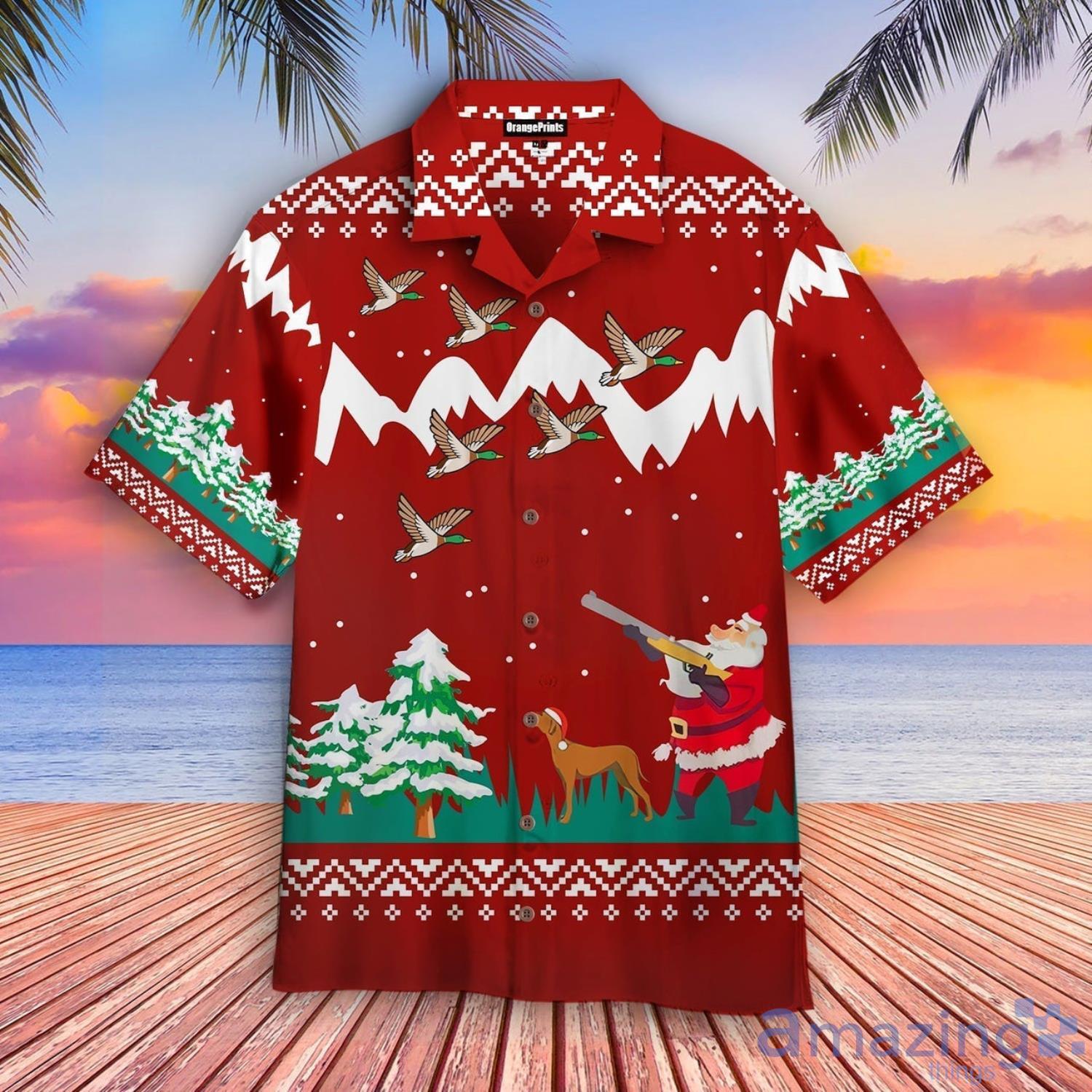 Duck Hunting Christmas Is Coming Aloha Cute Christmas Gift Cute Christmas Gift Hawaiian Shirt Product Photo 1