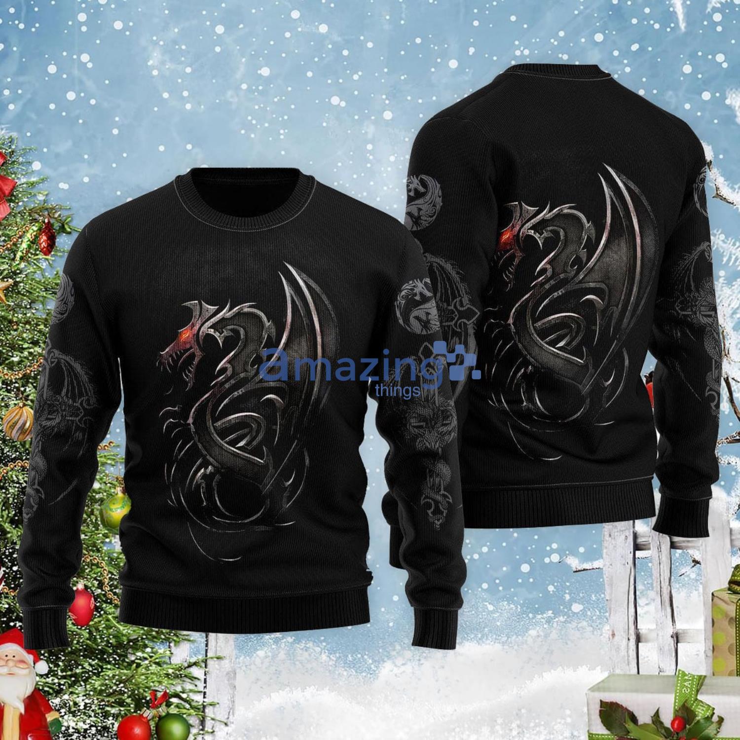 Dungeon Dragon Christmas Gift Ugly Christmas Sweater Product Photo 1