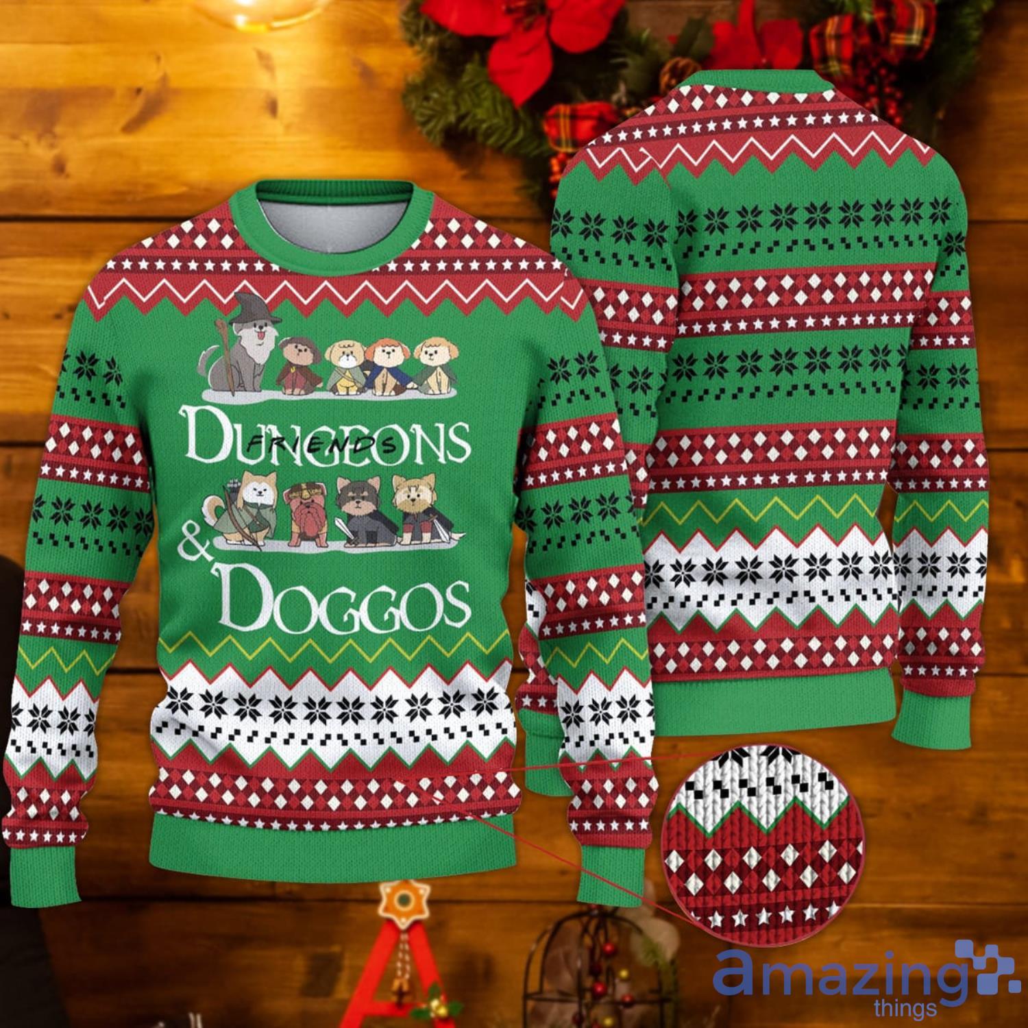 Dungeons & Doggos Ugly Christmas Sweater Product Photo 1 Dungeons & Doggos Ugly Christmas Sweater Product Photo 1