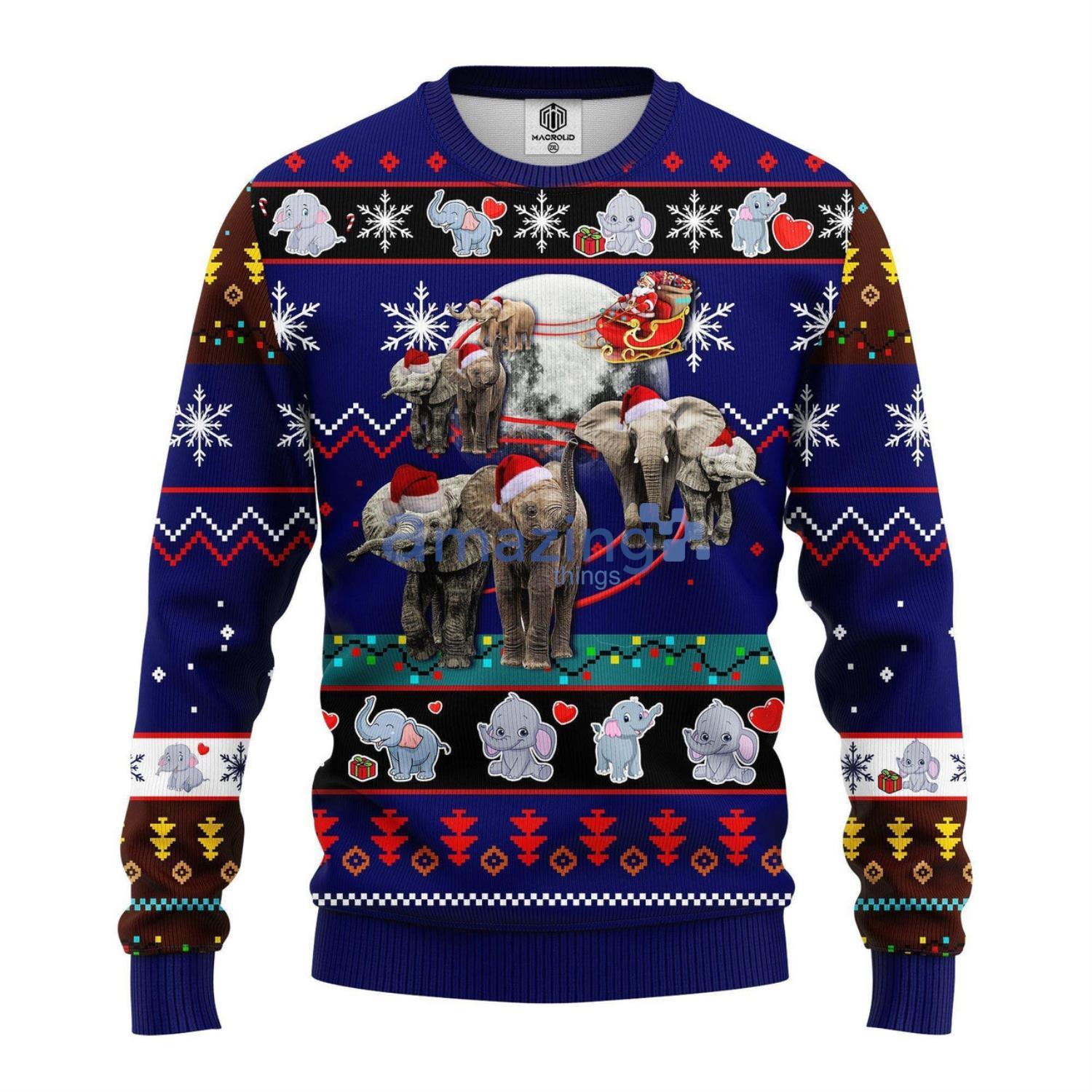 Elephant Noel Christmas Gift Ugly Christmas Sweater Product Photo 1