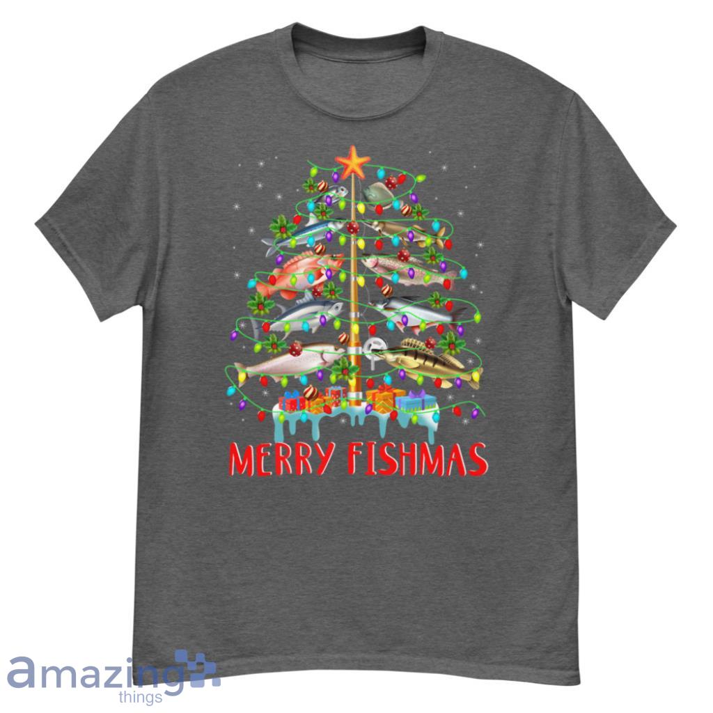  Fishmas Fish Christmas Tree Fishermen Fishing Xmas Christmas Shirt - G500 Men’s Classic T-Shirt-1