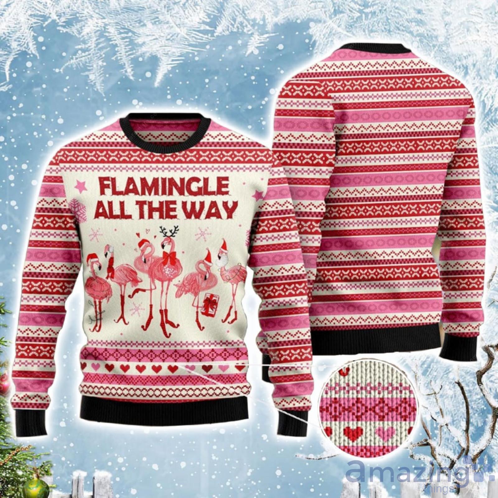 Flamingle All The Way Ugly Christmas Sweater Product Photo 1