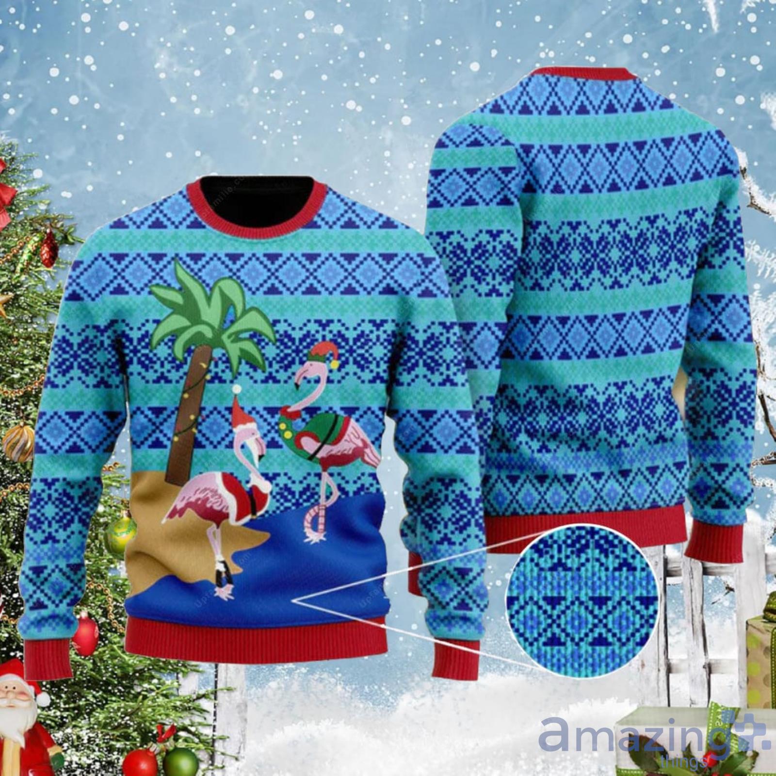 Flamingo Hawaii Ugly Christmas Sweater Product Photo 1