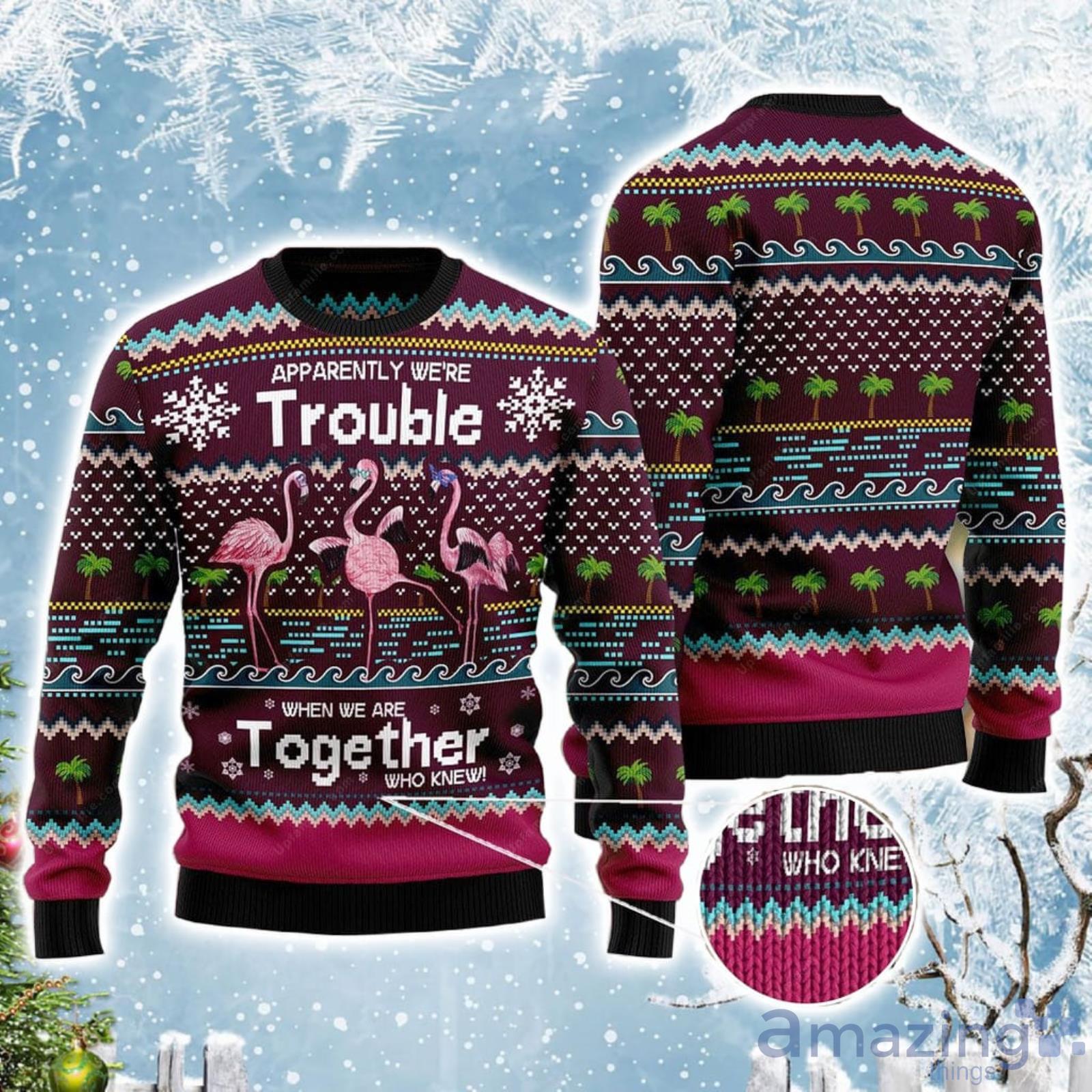 Flamingo When We Are Together Who Knew Ugly Christmas Sweater Product Photo 1