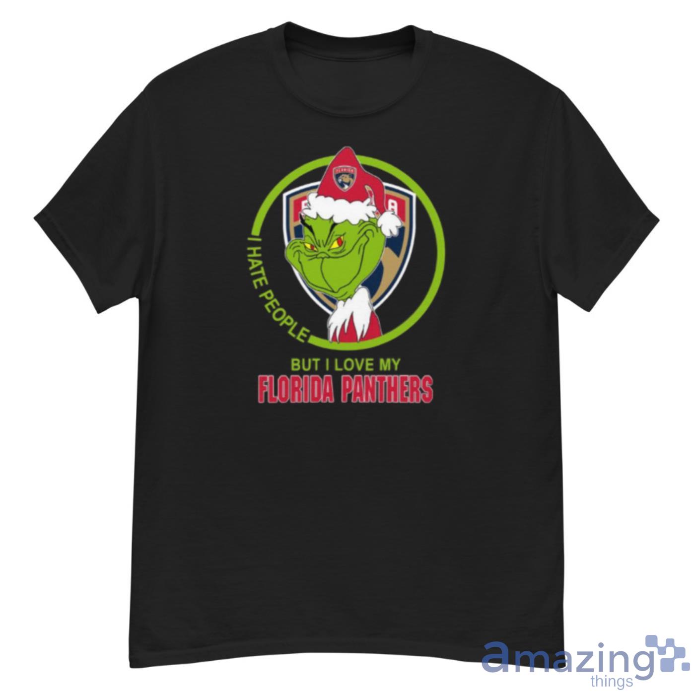 Florida Panthers NHL Christmas Grinch I Hate People But I Love My Favorite Hockey Team Shirt - G500 Men’s Classic T-Shirt