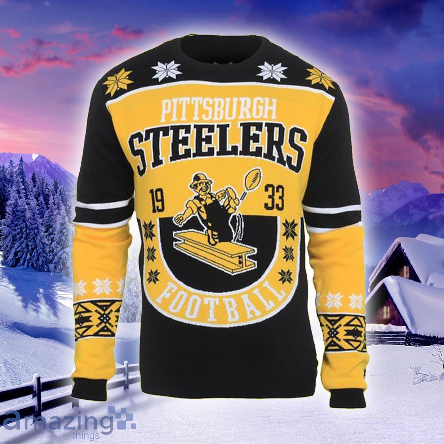 Football Pittsburgh Steelers Knitting Pattern Ugly Christmas Sweater