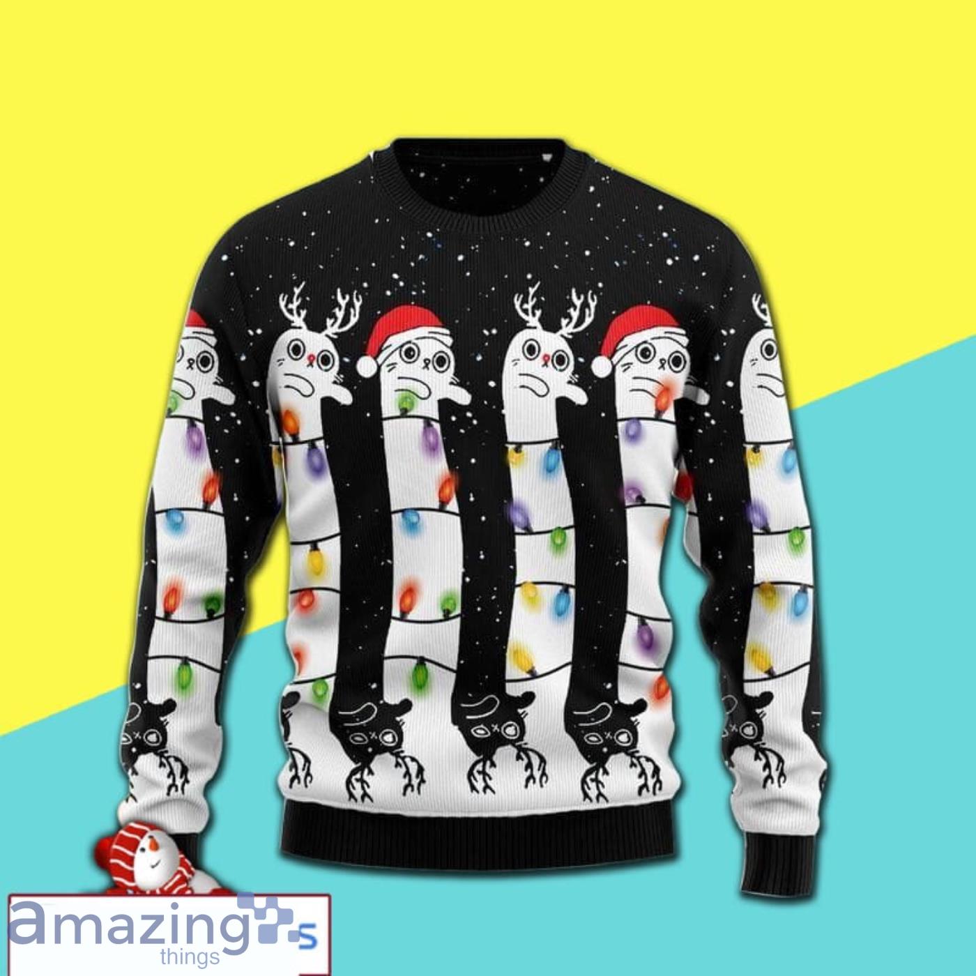 For Cat Lovers Weird Cat But So Funny Awesome All Over Print 3D Ugly Sweater Product Photo 1