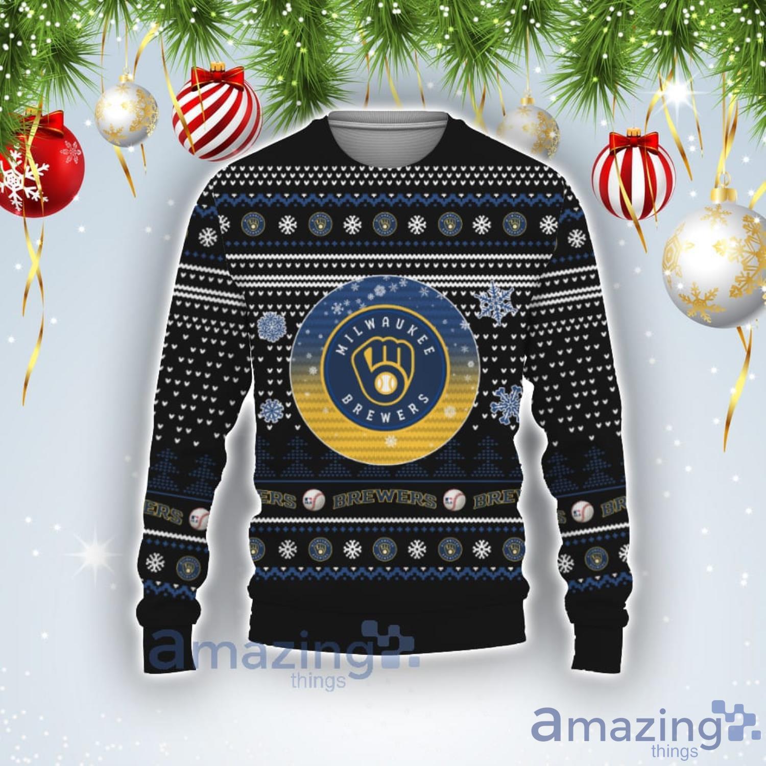 For Fans Baseball American Milwaukee Brewers Ugly Christmas Sweater Product Photo 1