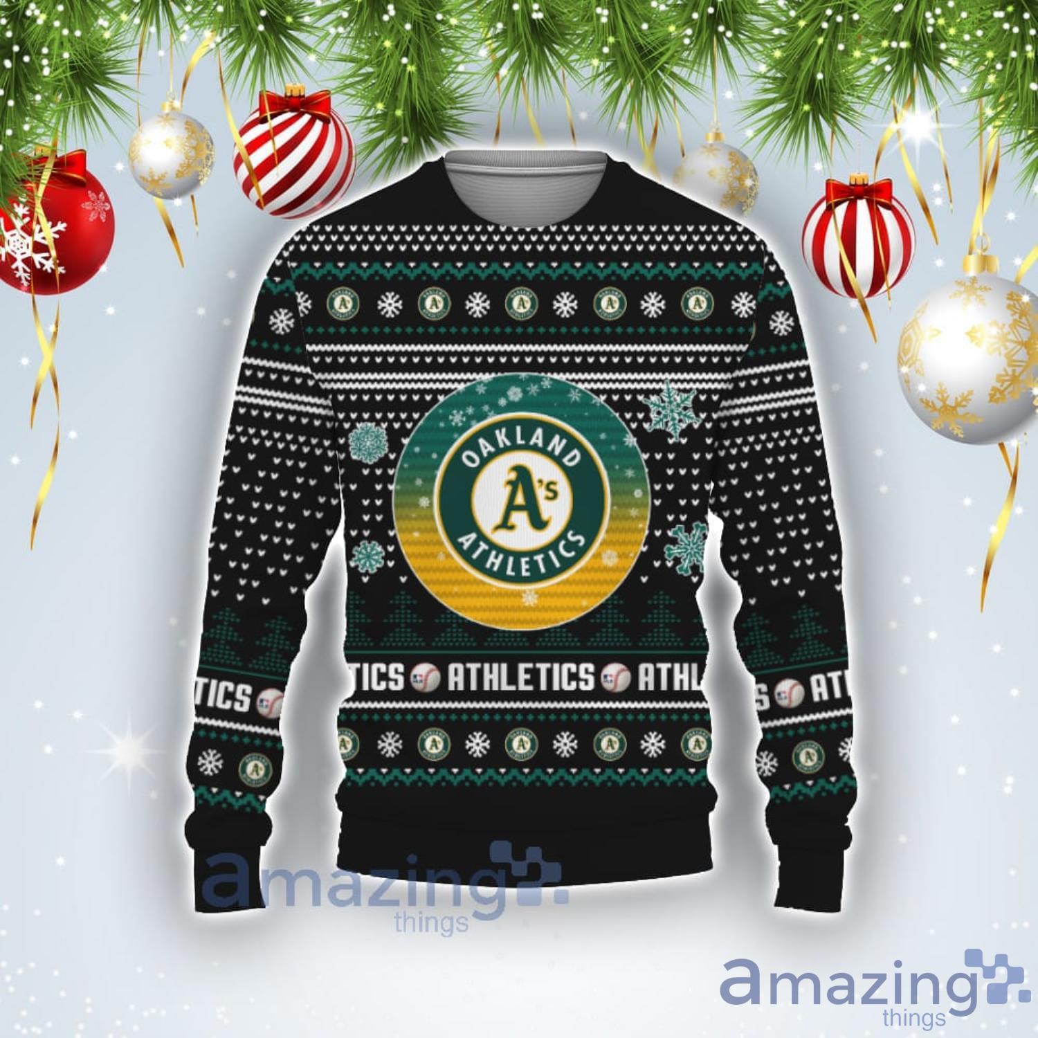 For Fans Baseball American Oakland Athletics Ugly Christmas Sweater