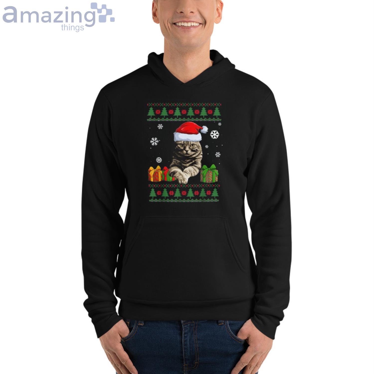 Funny Cat lovers Cute Cat Santa Hat Christmas Shirt image Funny Cat lovers Cute Cat Santa Hat Christmas Shirt Product Photo 4