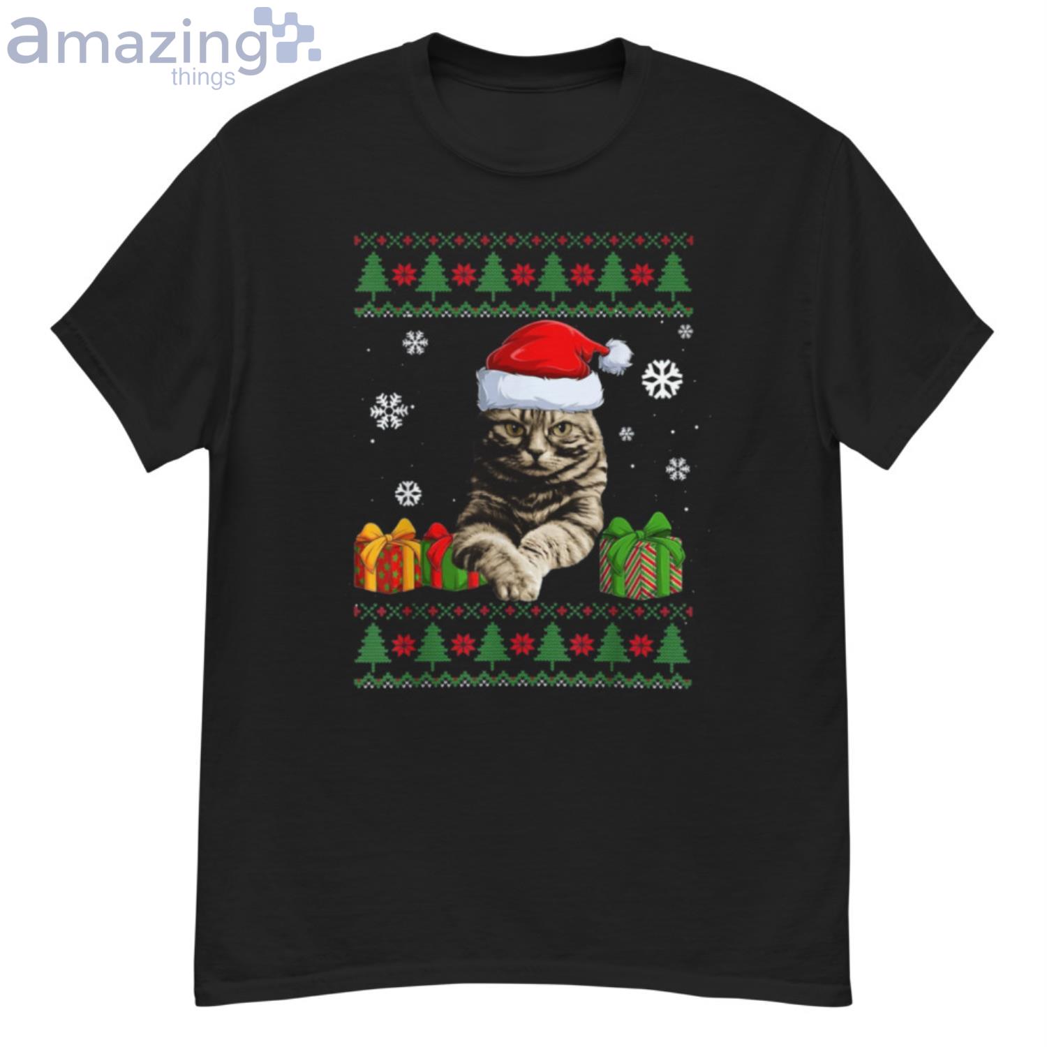 Funny Cat lovers Cute Cat Santa Hat Christmas Shirt Product Photo 1 Funny Cat lovers Cute Cat Santa Hat Christmas Shirt Product Photo 1