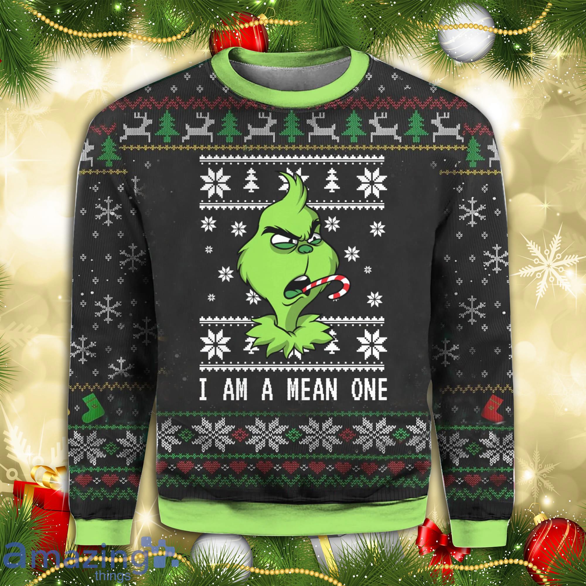 Funny Grinch I Am A Mean One Merry Christmas Full Print Ugly Sweater Product Photo 1