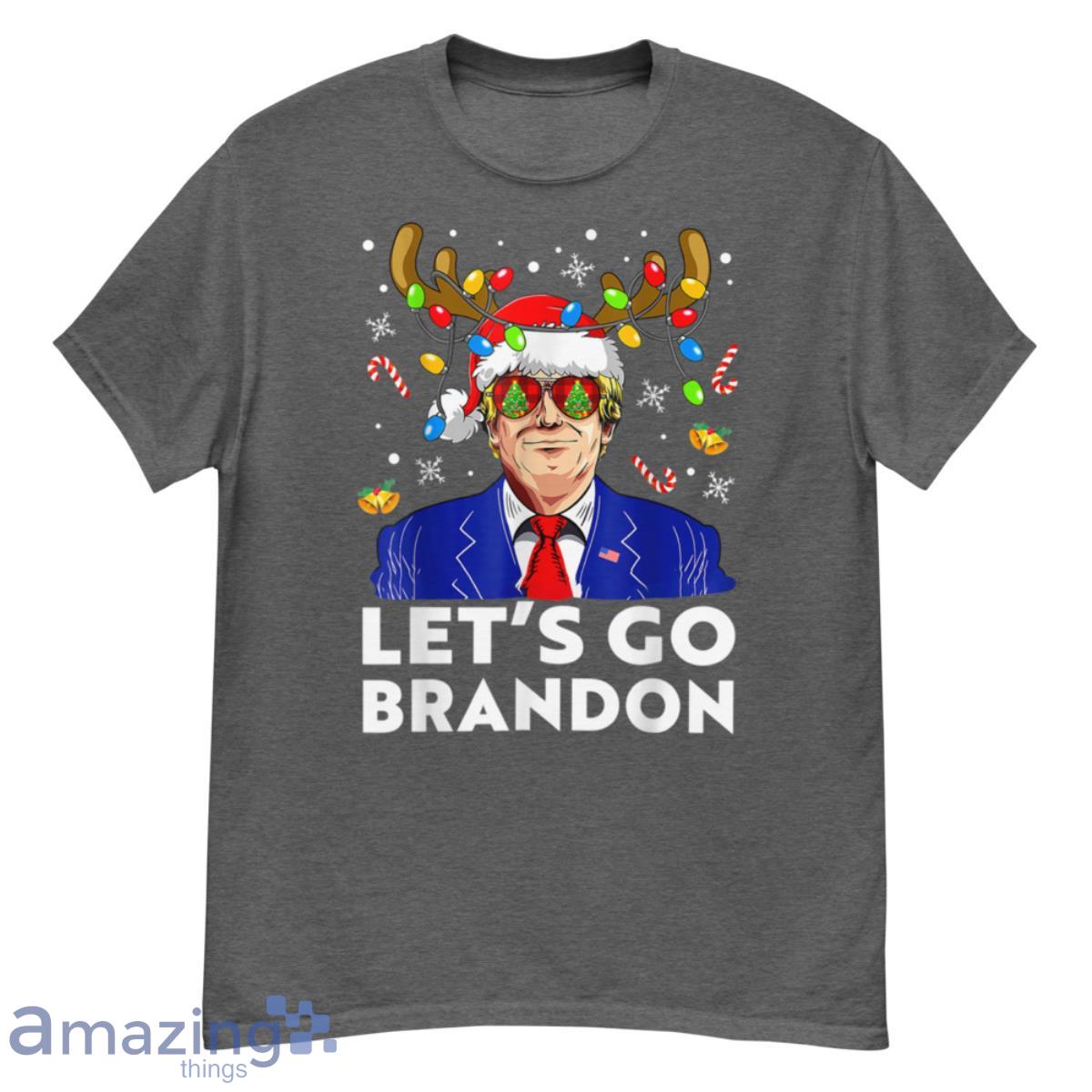 Funny Let's Go Brandon Trump Christmas Shirt - G500 Men’s Classic T-Shirt-1
