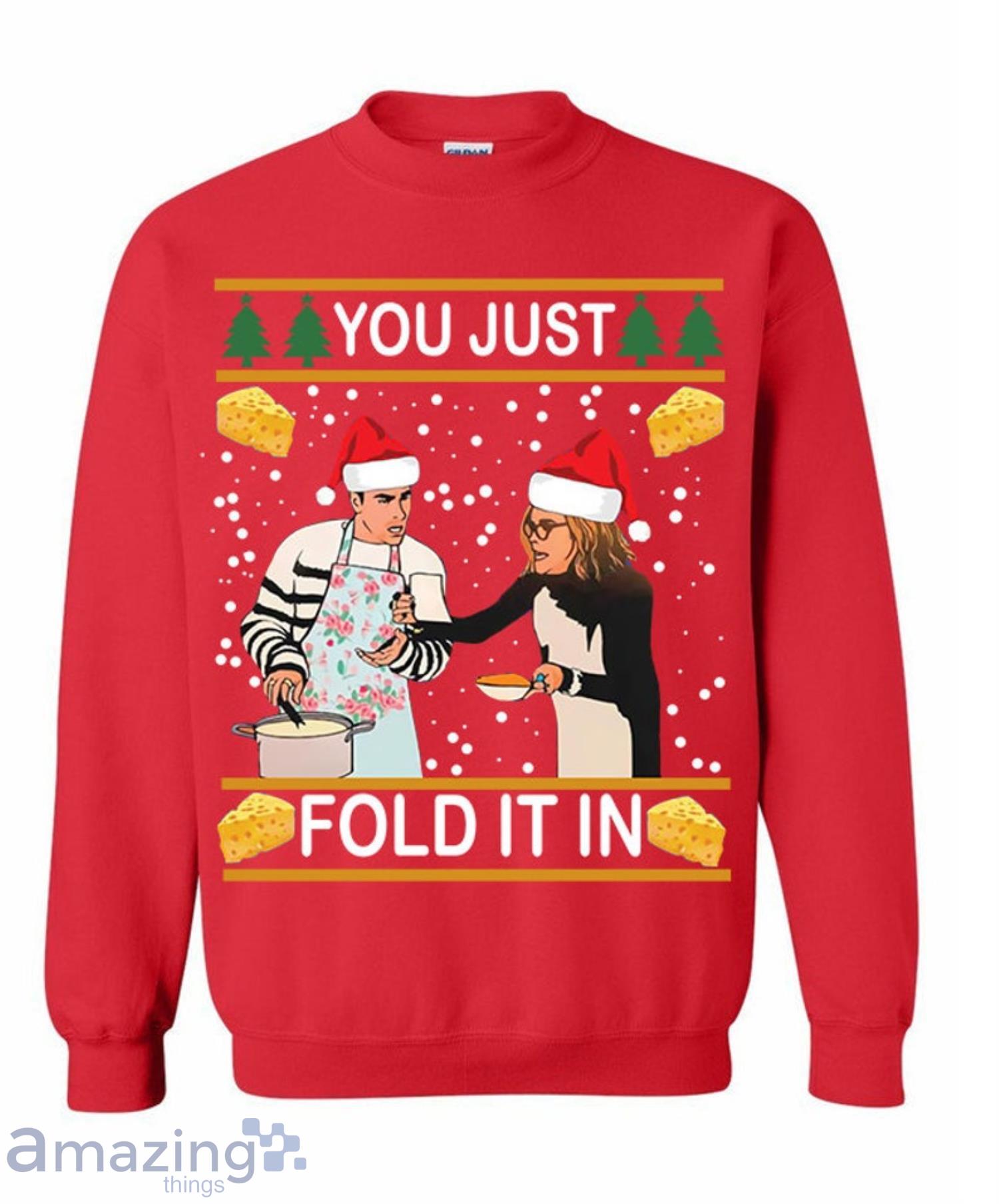 Funny Schitt's Creek Christmas Sweatshirt You Just Fold It In Funny Cheese Schitts Christmas Sweatshirt image Funny Schitts Creek Christmas Sweatshirt You Just Fold It In Funny Cheese Schitts Christmas Sweatshirt Product Photo 4