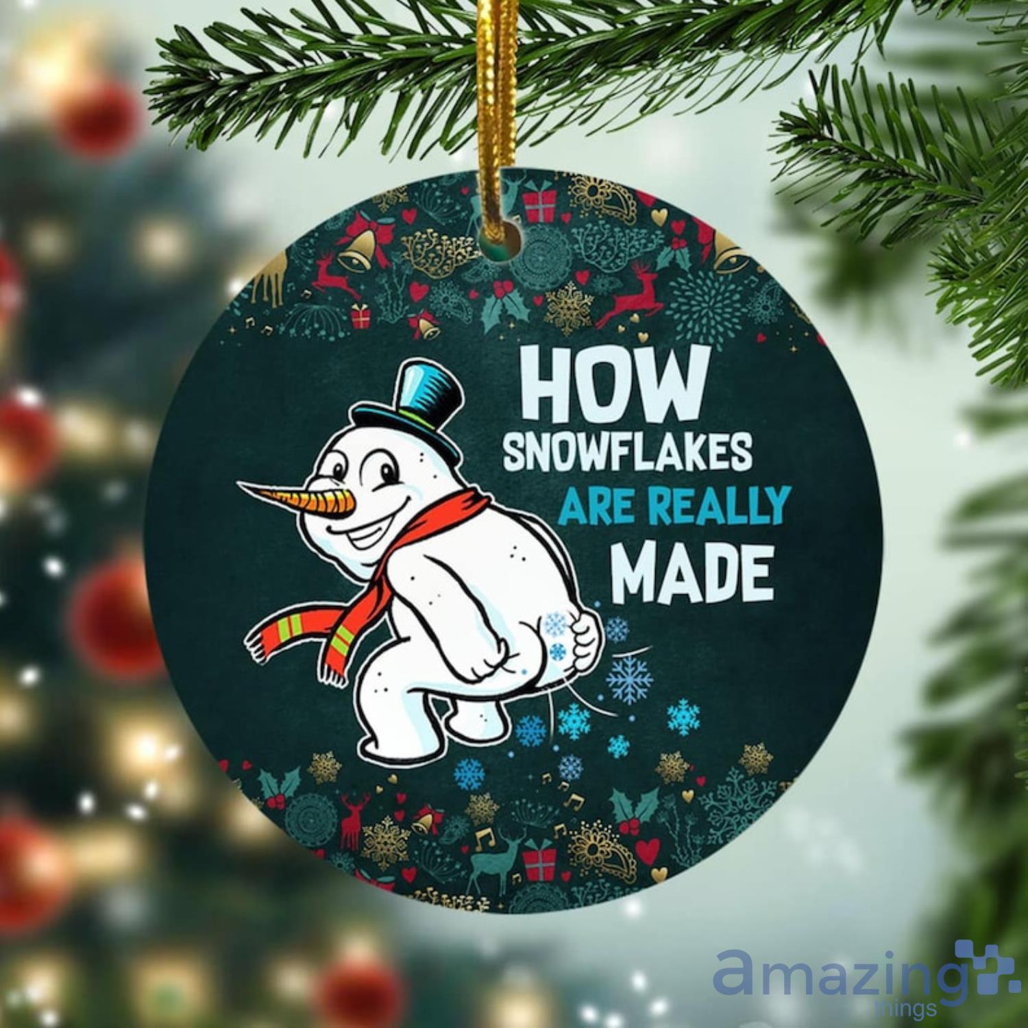 Funny Snowflake Ornaments 2022 Snowman Quote Christmas Product Photo 1