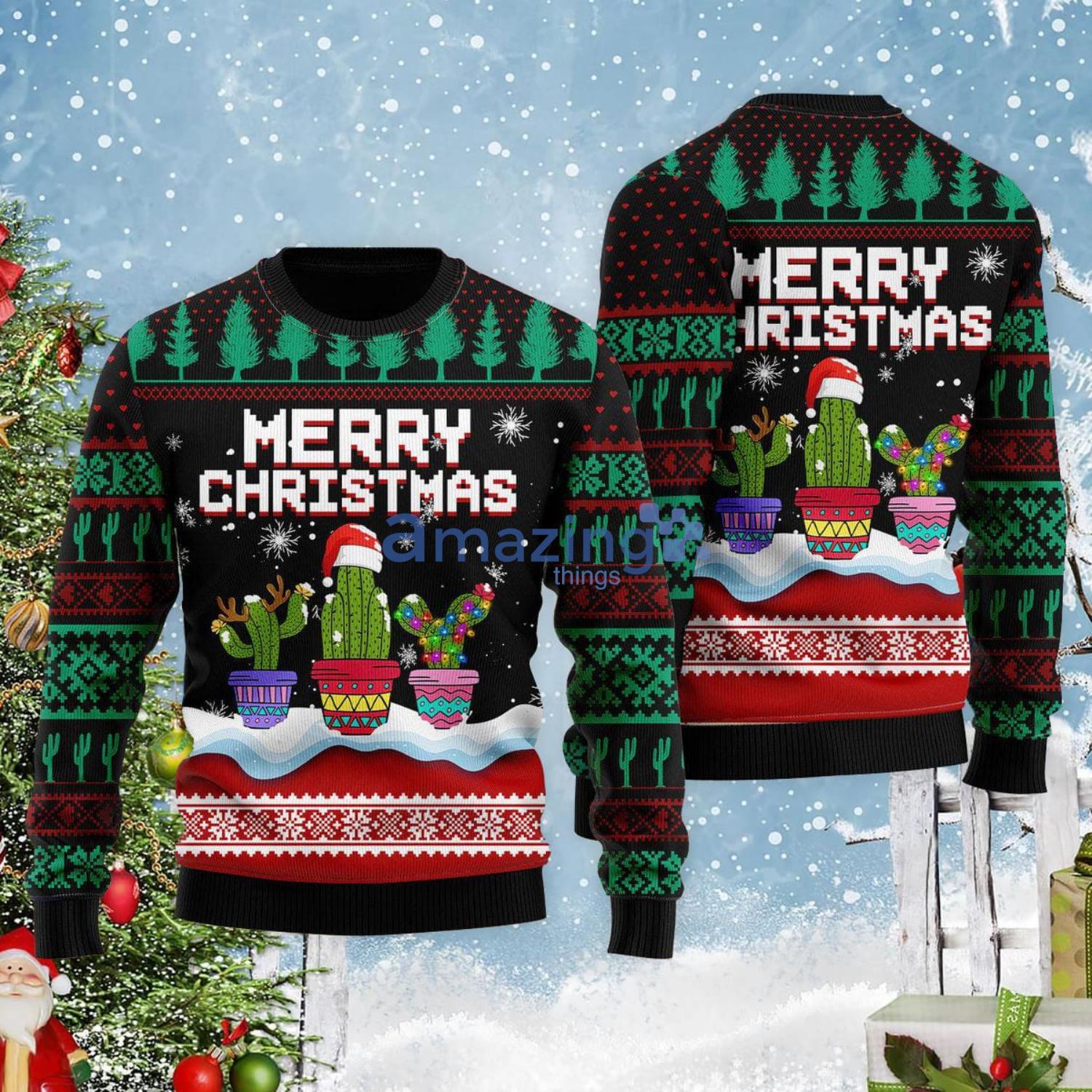 Funny Xmas Catus Christmas Gift Ugly Christmas Sweater image Funny Xmas Catus Christmas Gift Ugly Christmas Sweater Product Photo 2