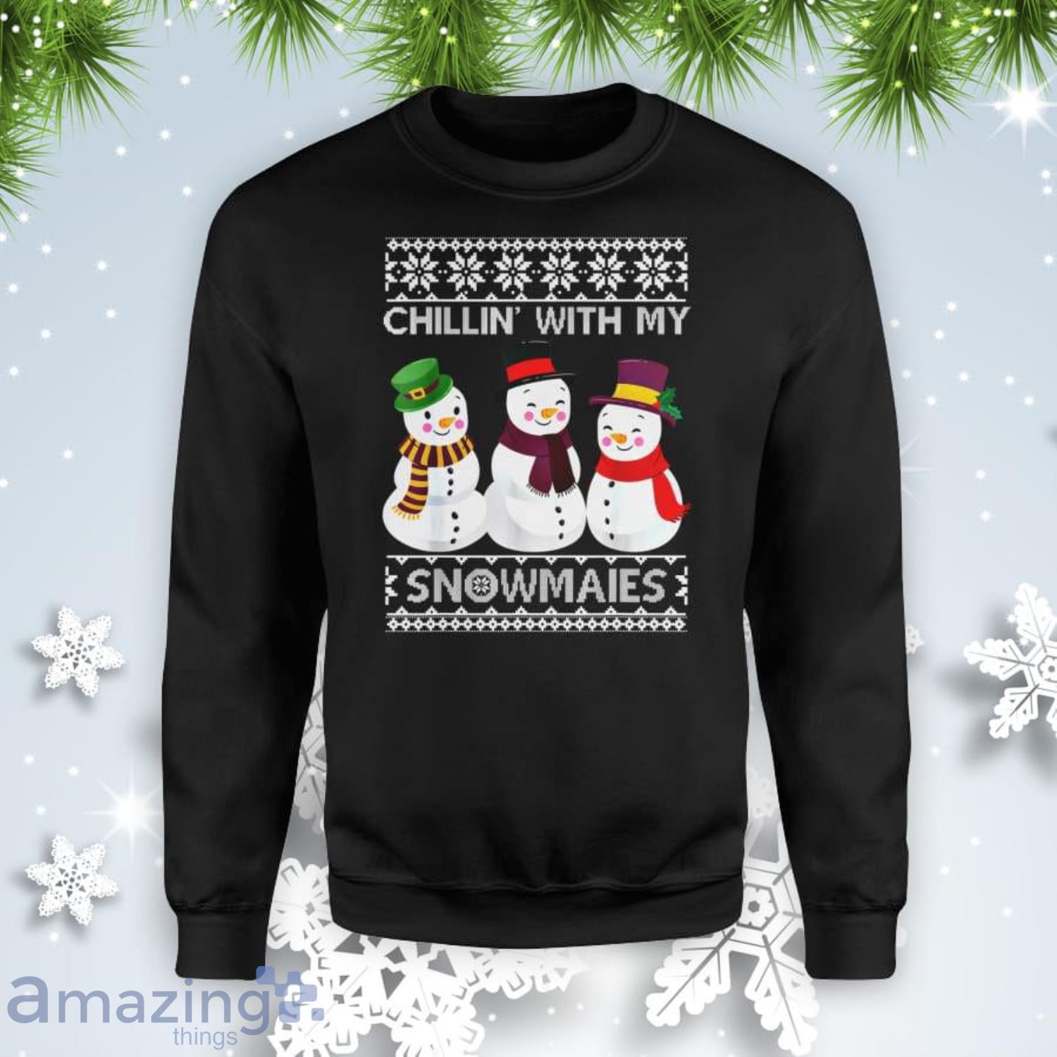 Funny Xmas Merry Xmas Snowman Ugly Christmas Sweatshirt Product Photo 1