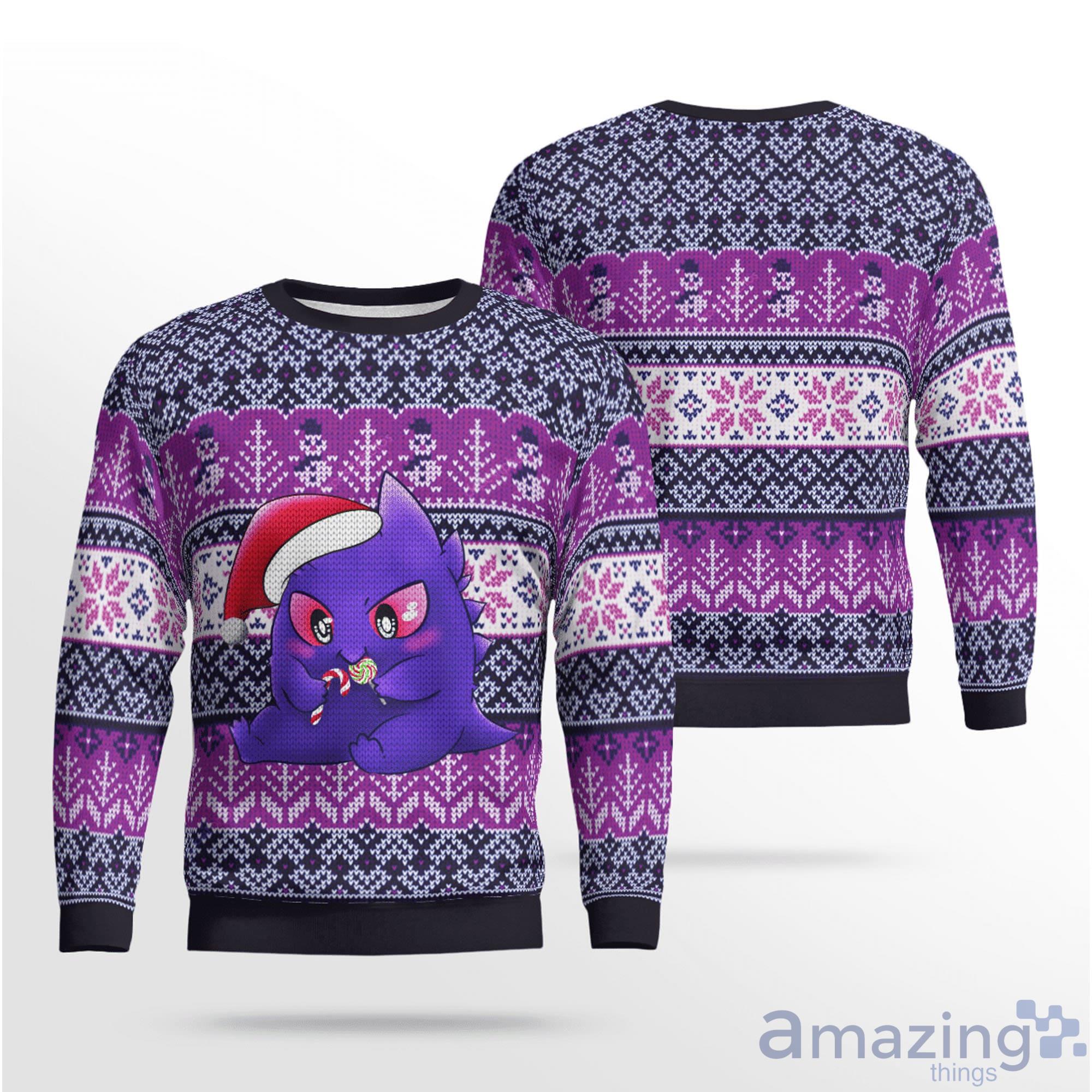 Gengar Anime Ugly Sweater All Over Print Gengar Fan Gift Thanks Giving Gift Product Photo 1