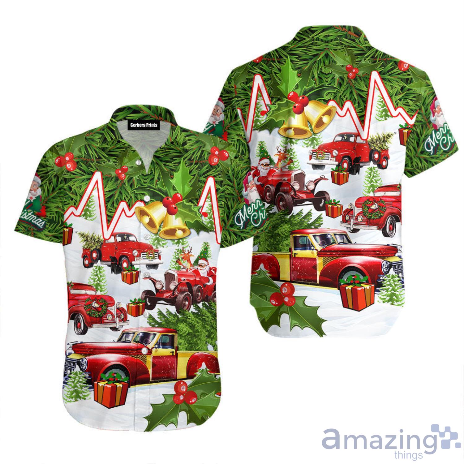 Get A Tree With Santa On Christmas Aloha Cute Christmas Gift Cute Christmas Gift Hawaiian Shirt Product Photo 1