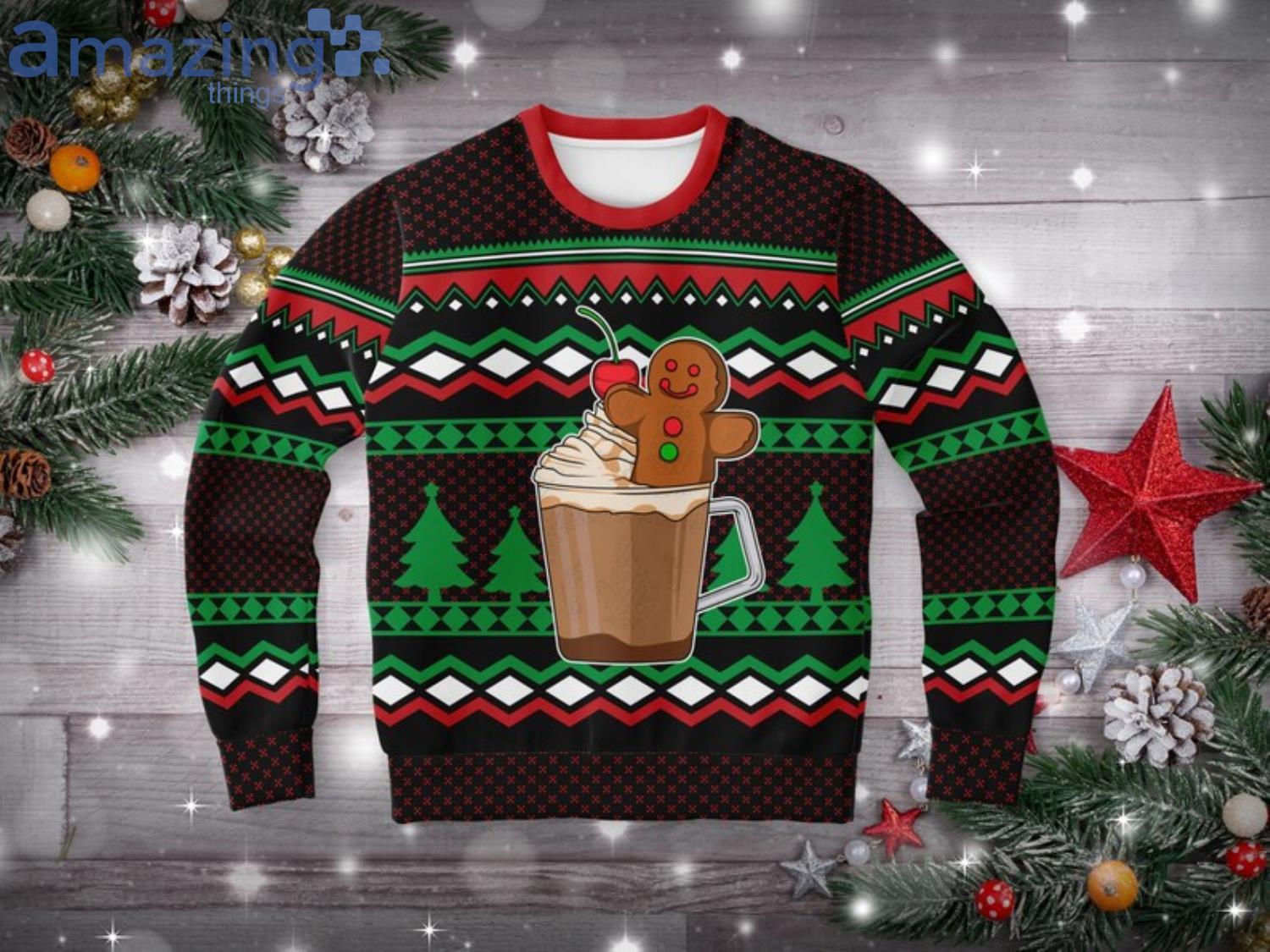 Ginger Bread Cup Christmas Gift Christmas Gift Ugly Christmas Sweater image Ginger Bread Cup Christmas Gift Christmas Gift Ugly Christmas Sweater Product Photo 2