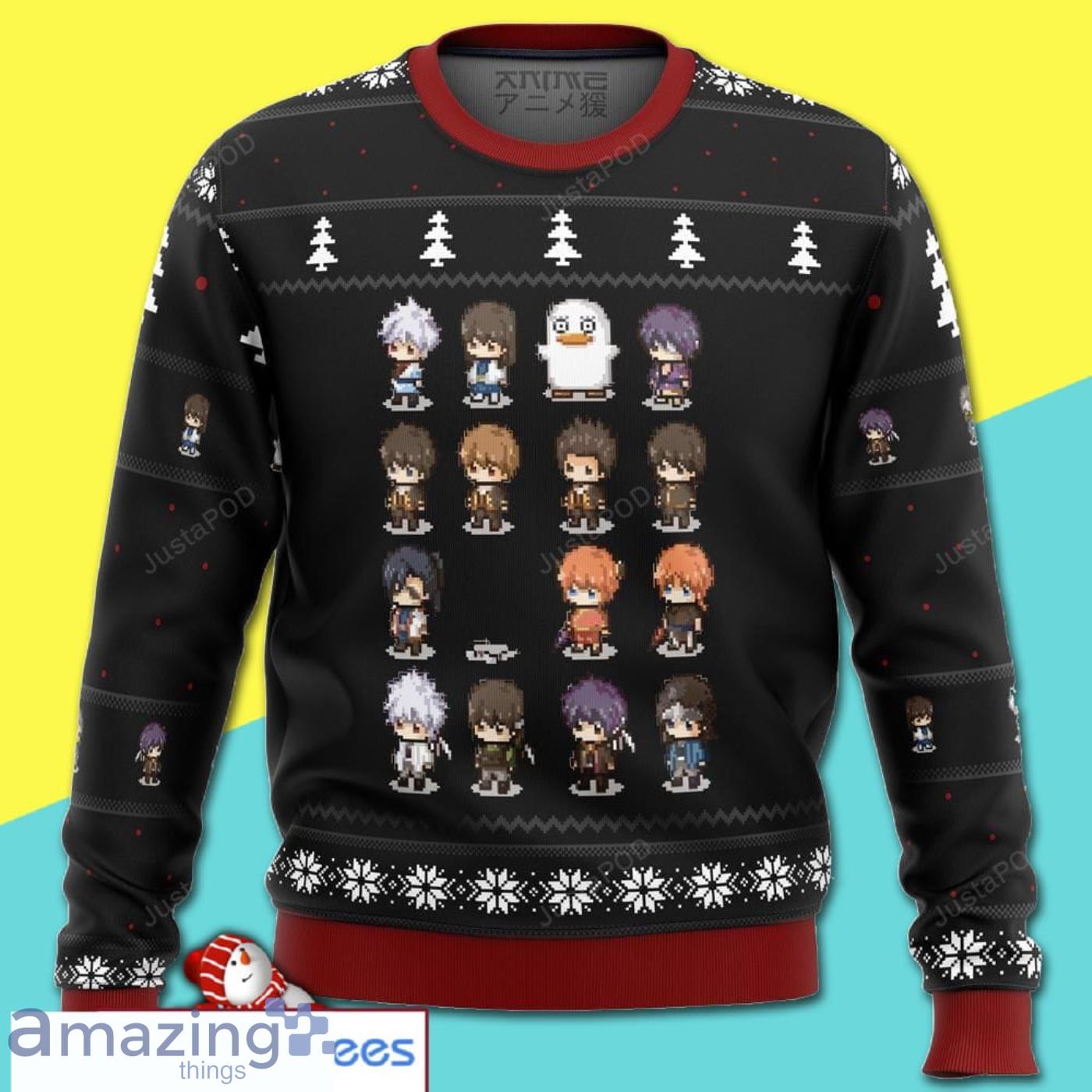 Gintama Sprites All Over Print Ugly Christmas Sweater Product Photo 1