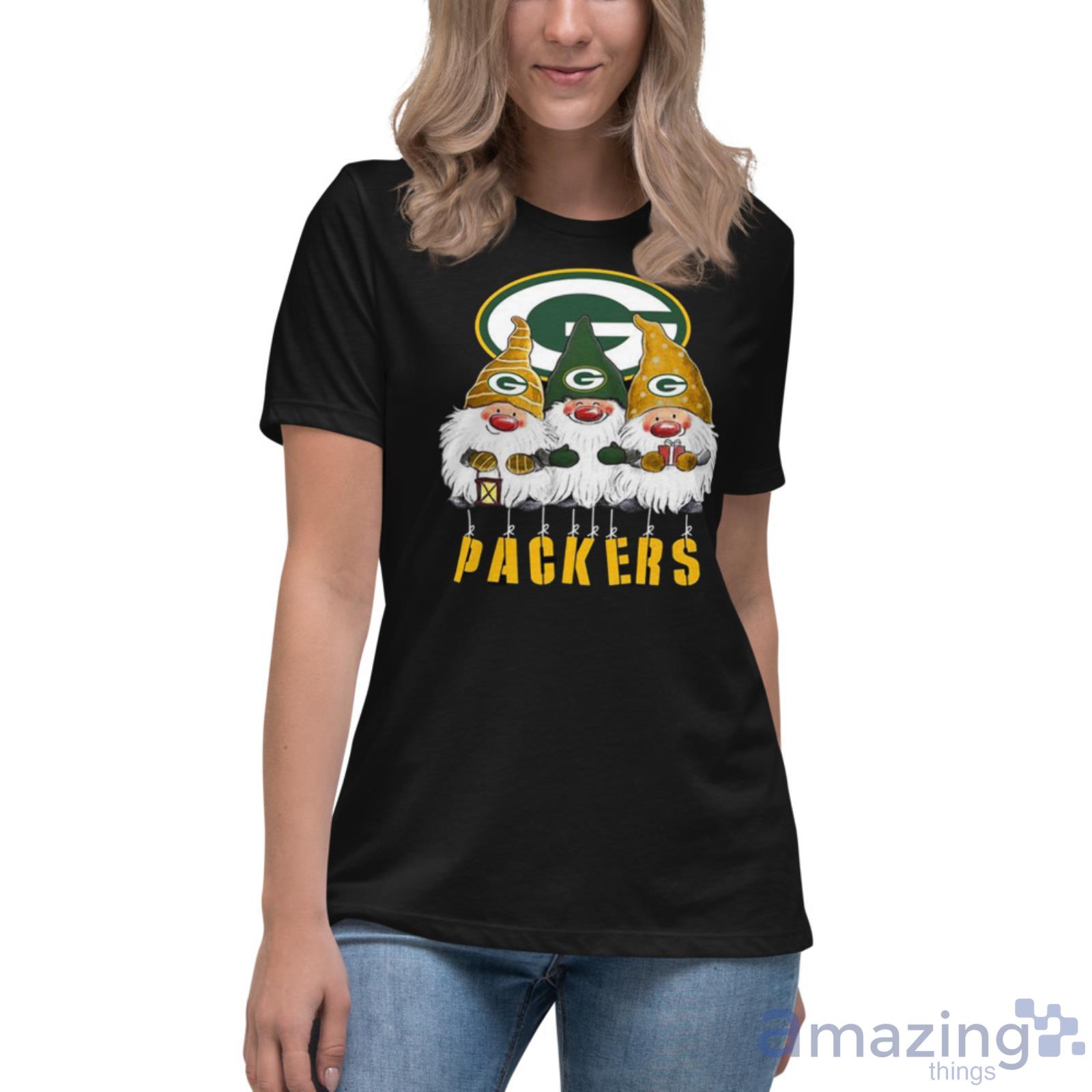 Gnomies Green Bay Packers Christmas Shirt image Gnomies Green Bay Packers Christmas Shirt - Womens Relaxed Short Sleeve Jersey Tee