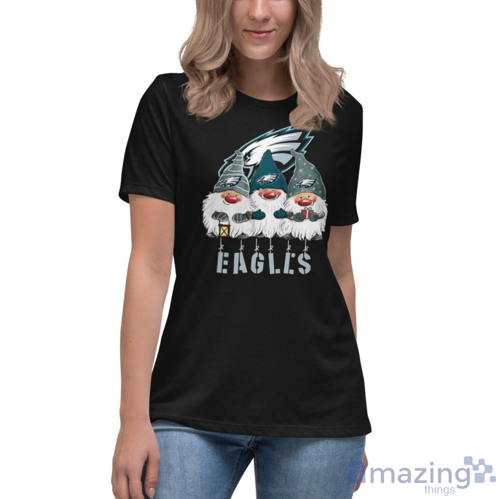 Gnomies Philadelphia Eagles Christmas image Gnomies Philadelphia Eagles Christmas - Womens Relaxed Short Sleeve Jersey Tee