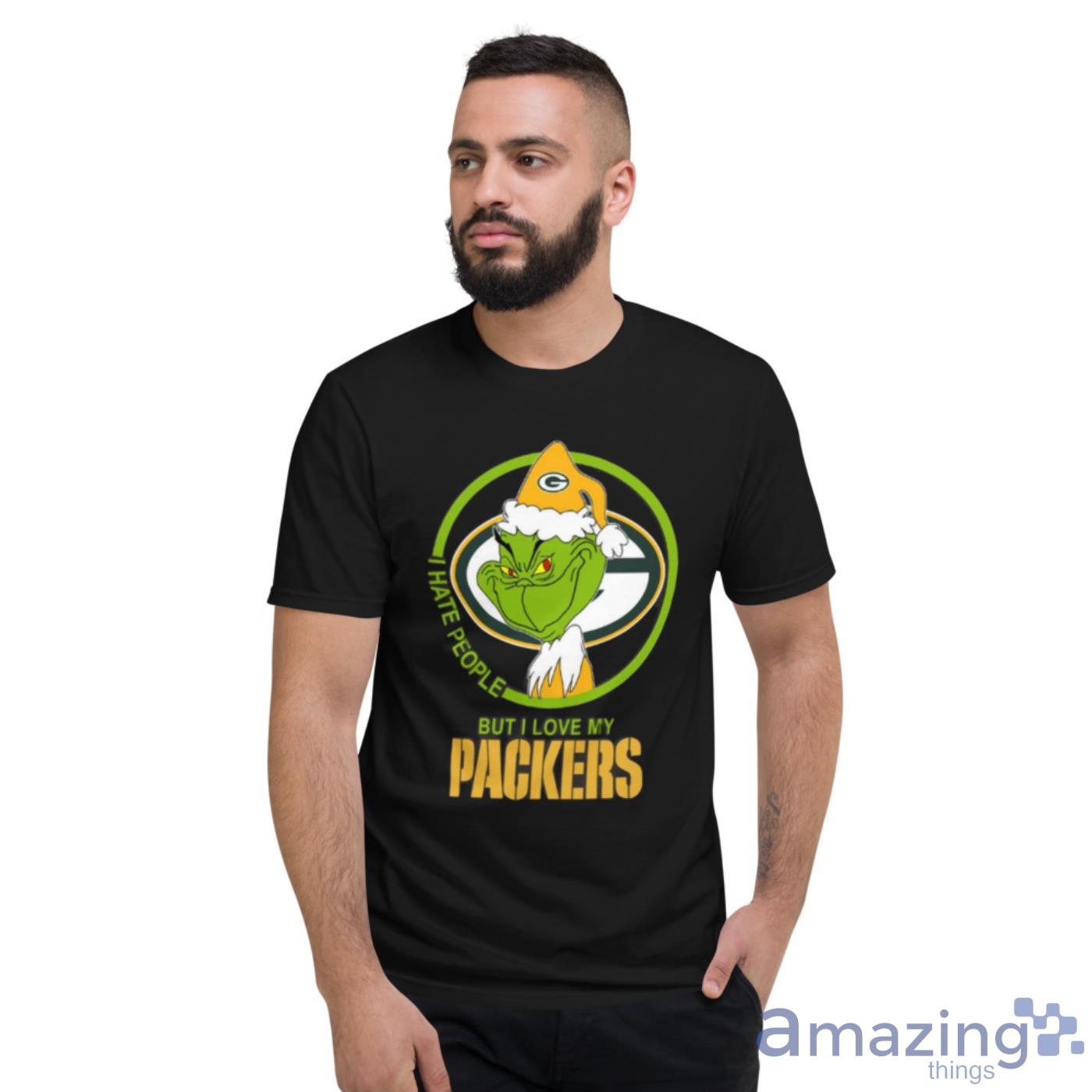 Green Bay Packers NFL Christmas Grinch I Hate People But I Love My Favorite  Football Team Shirt