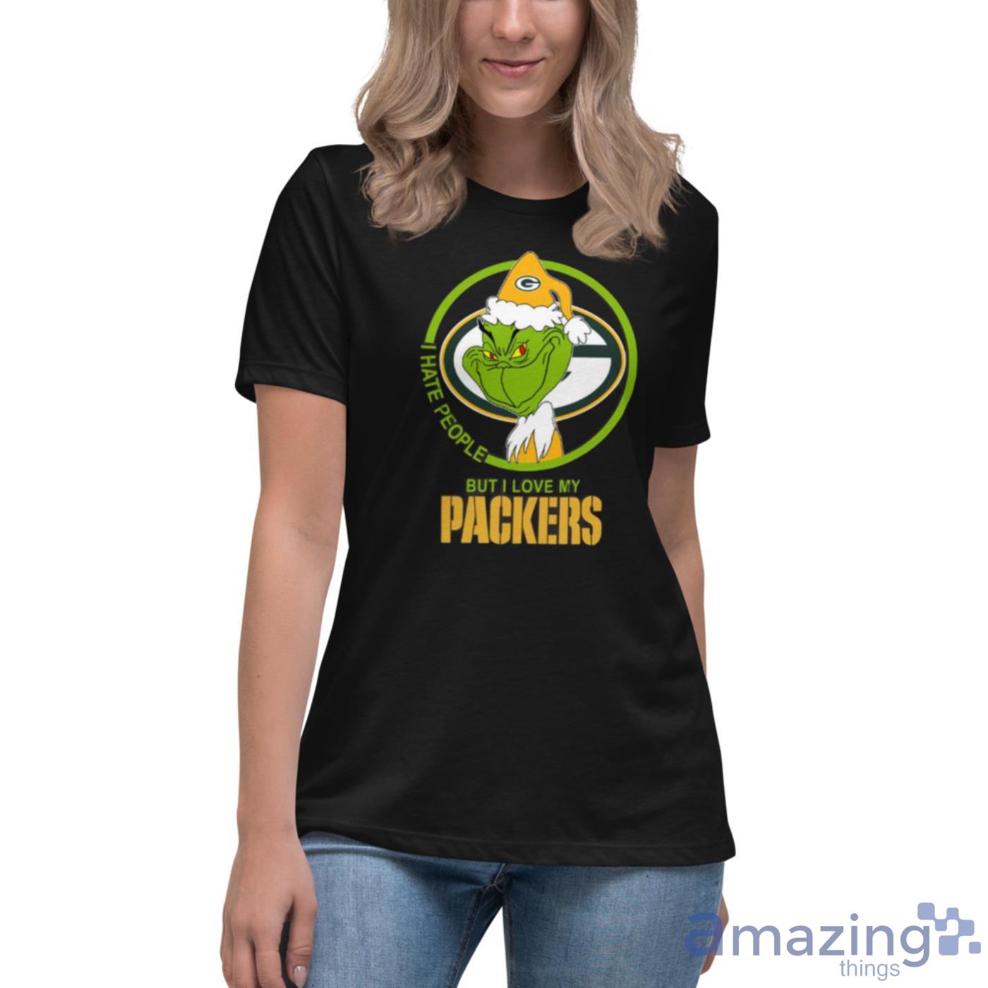 Official I Hate People But I Love My Green Bay Packers Grinch Shirt,  hoodie, sweater, long sleeve and tank top