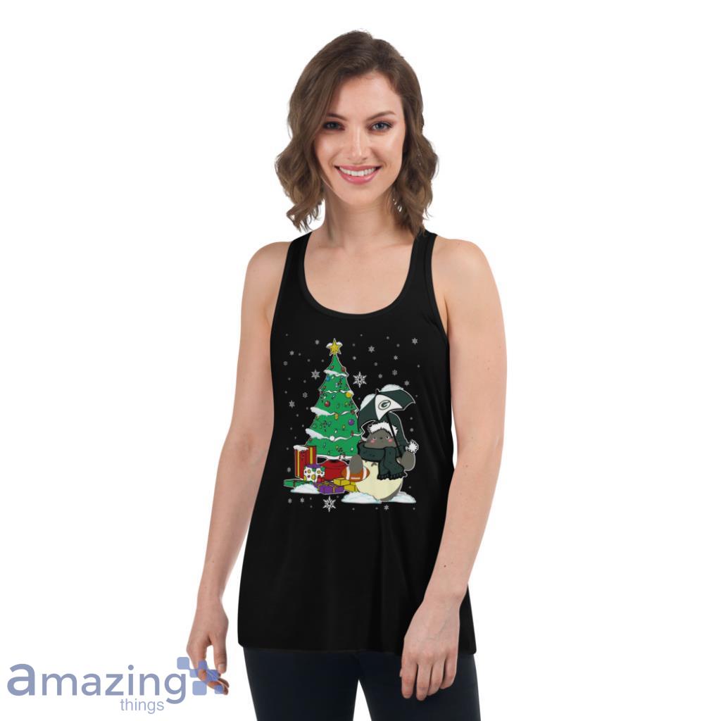 Green Bay Packers NFL Football Cute Tonari No Totoro Christmas Sports T Shirt image Green Bay Packers NFL Football Cute Tonari No Totoro Christmas Sports T Shirt - Womens Flowy Racerback Tank