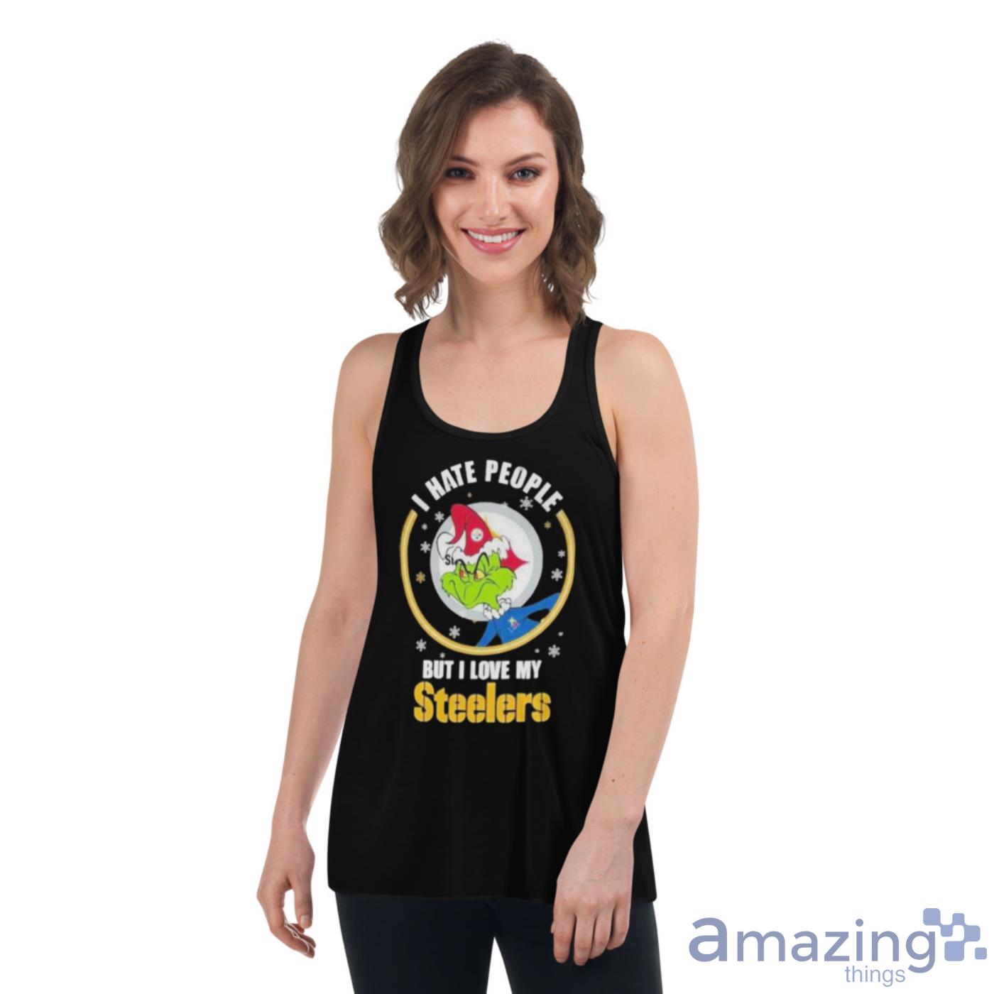 Pittsburgh Steelers NFL Christmas Grinch I Hate People But I Love My  Favorite Football Team T Shirt - Banantees