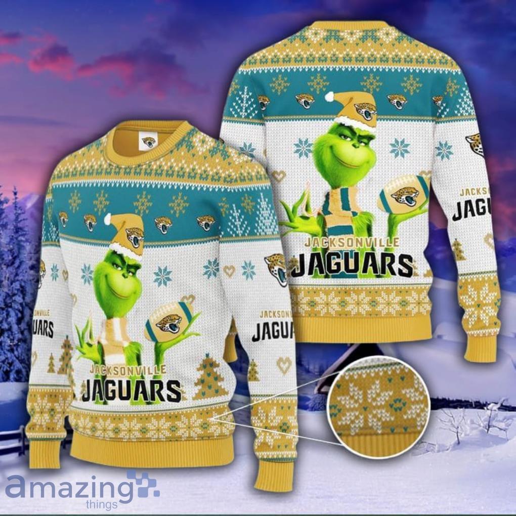 Grinch Jacksonville Jaguars All Over Print 3D Ugly Christmas Sweater Product Photo 1