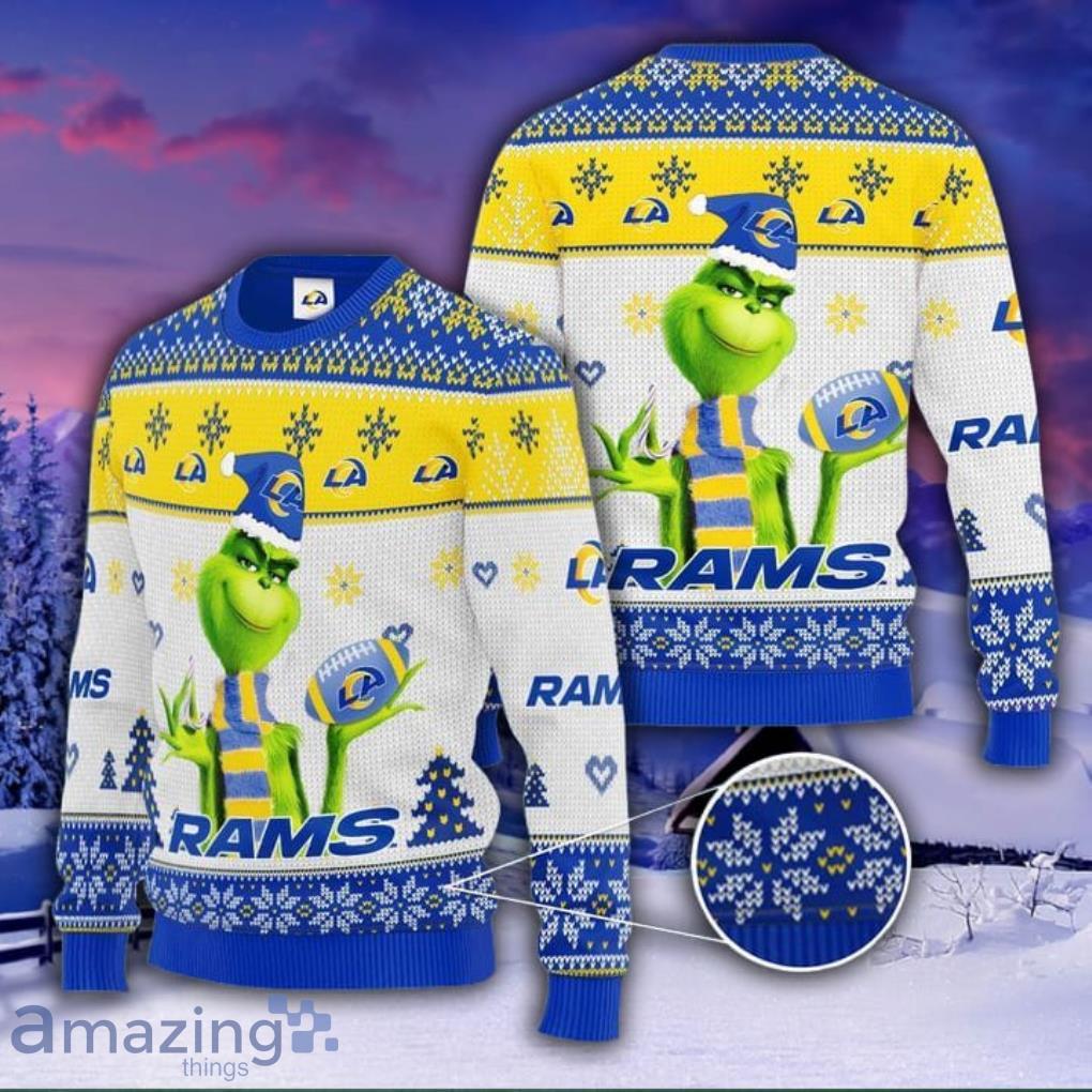 Grinch Los Angeles Rams All Over Print 3D Ugly Christmas Sweater Product Photo 1