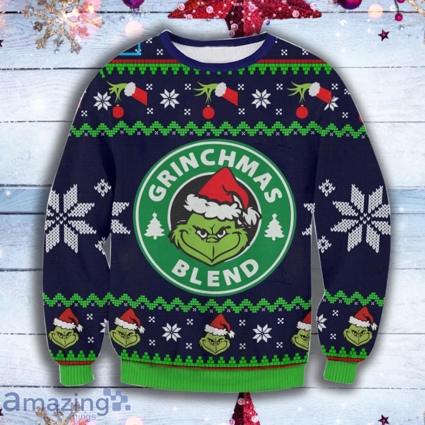 Grinchmas Blend Holiday Full Print Christmas Ugly Sweater Product Photo 1