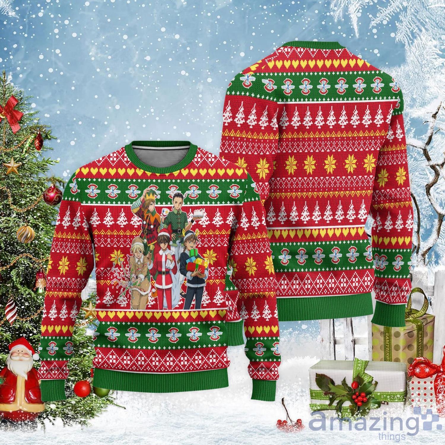 Gundam Ugly Christmas Sweater Custom Red Christmas Gift For Anime Lover Product Photo 1