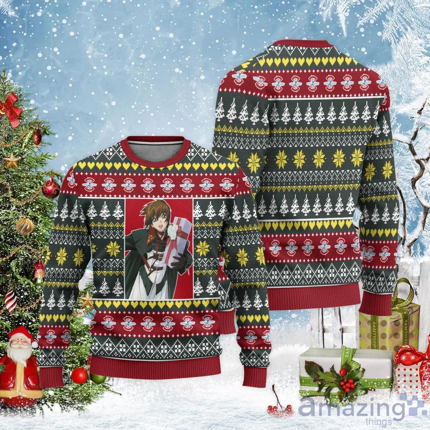 Gundam Ugly Christmas Sweater Kira Yamato Custom Christmas Gift For Anime Lover Product Photo 1