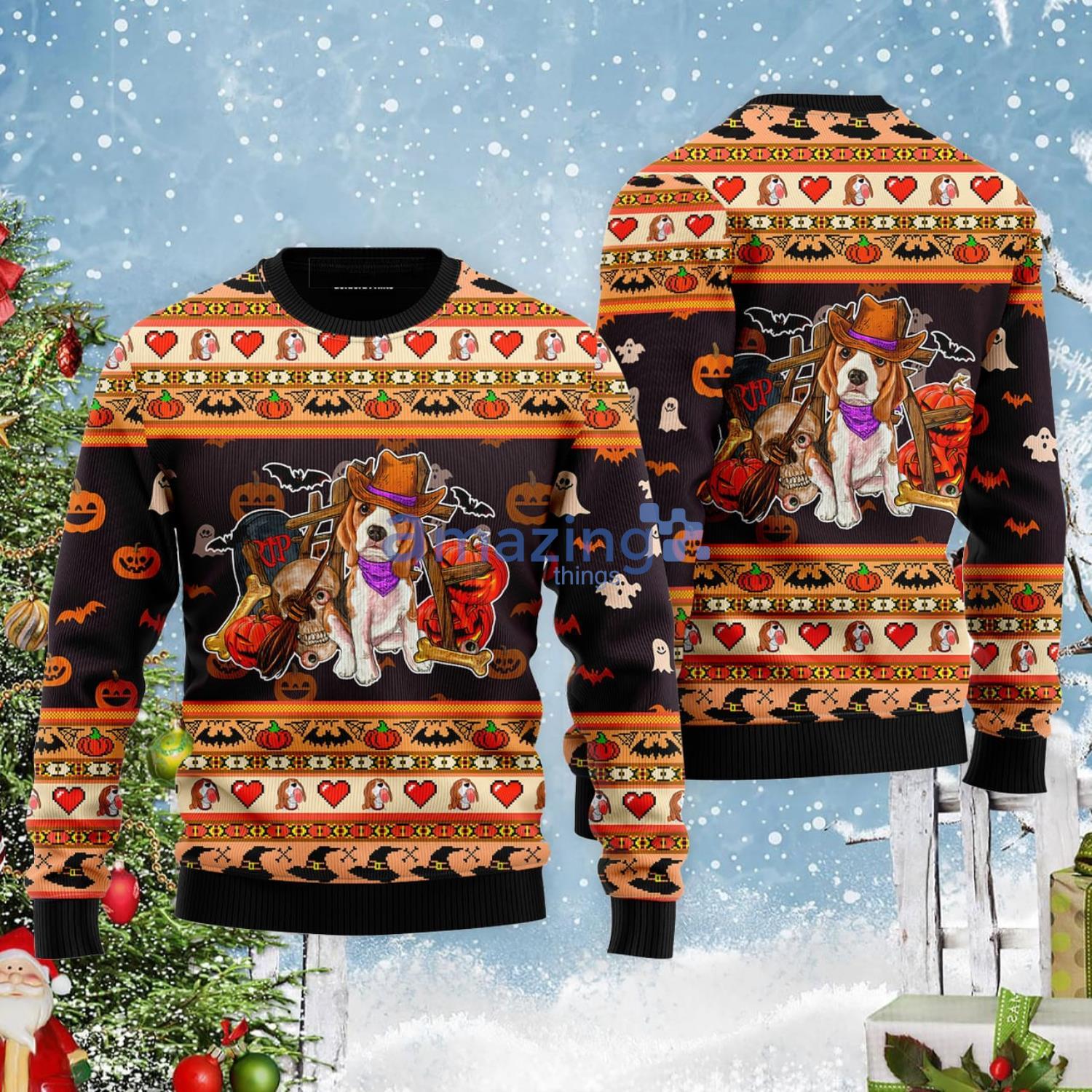 Halloween Beagle Dog Christmas Gift Ugly Christmas Sweater Product Photo 1