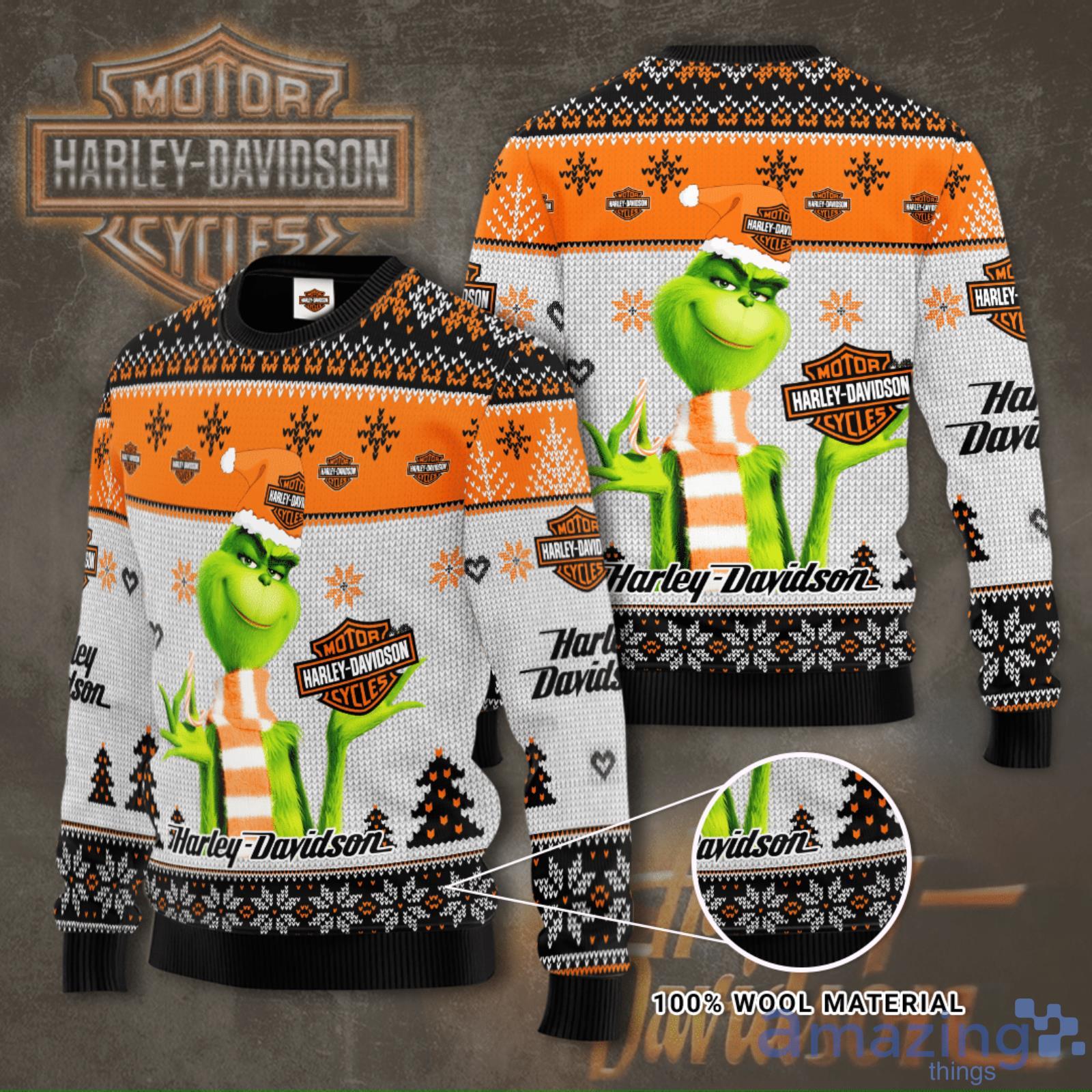 Harley-Davidson Grinch Ugly Christmas Sweater Product Photo 1