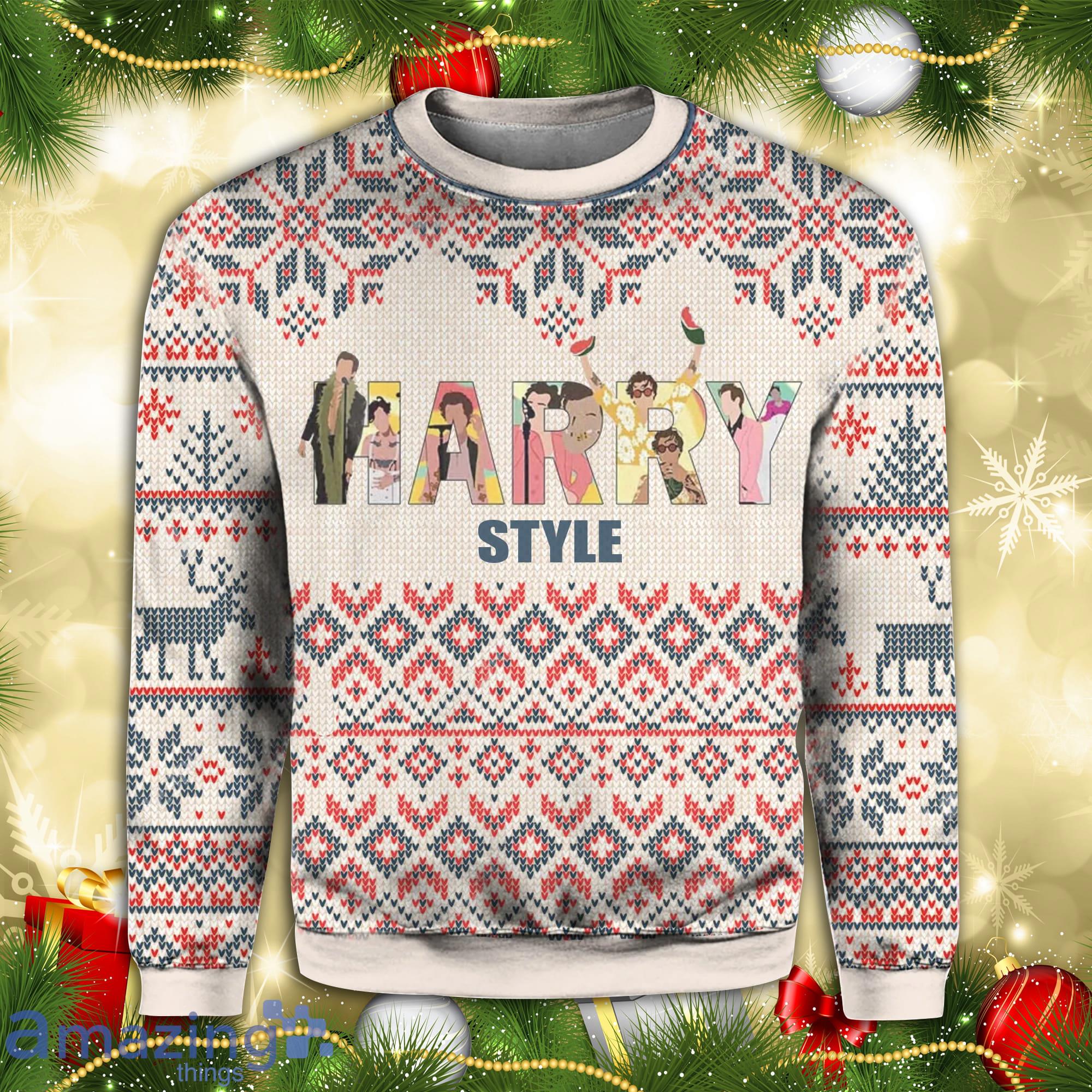 Harry Style Wool Knitting Pattern Christmas Ugly Sweater Product Photo 1