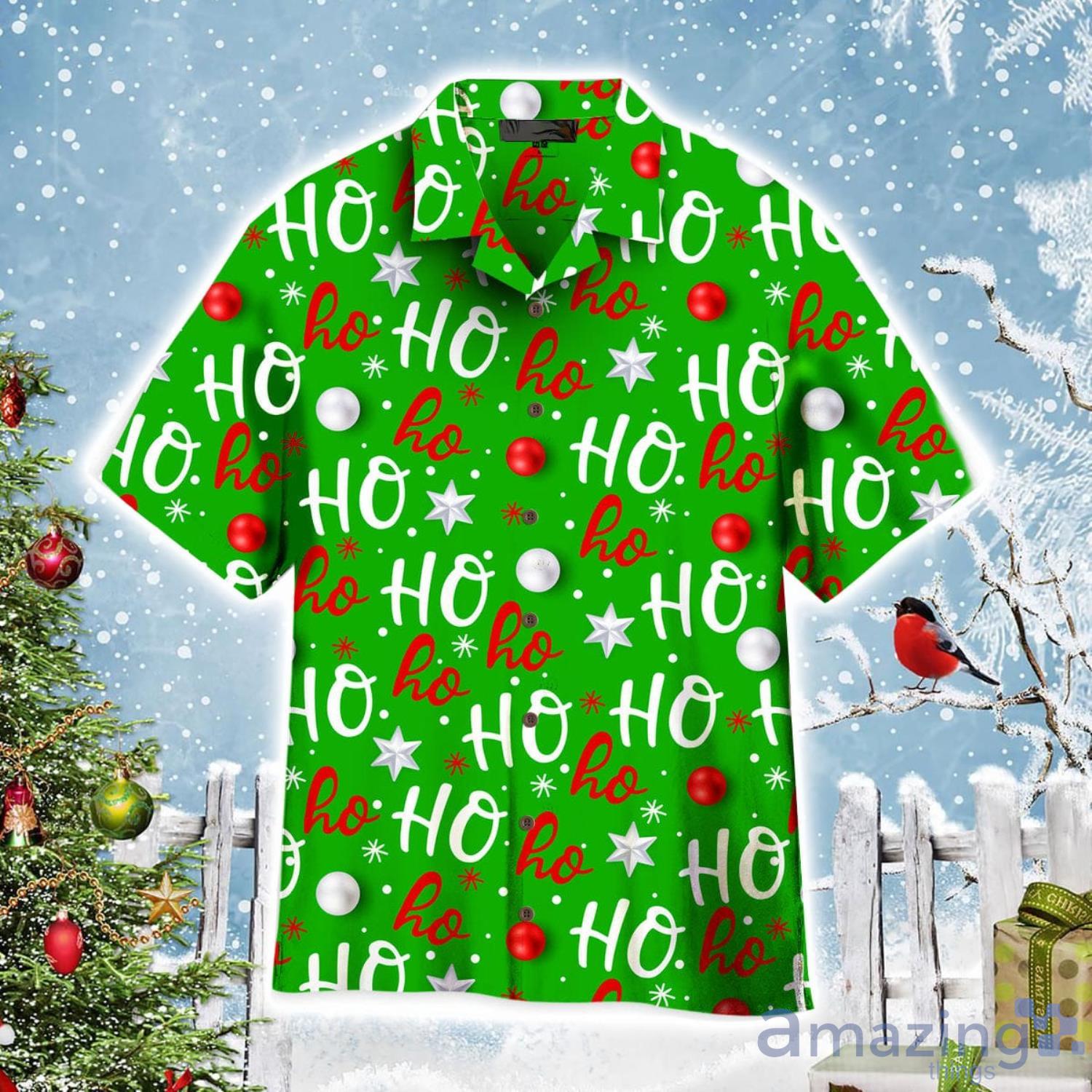 Ho Ho Ho Christmas Is Coming Here Pattern Aloha Cute Christmas Gift Cute Christmas Gift Hawaiian Shirt Product Photo 1