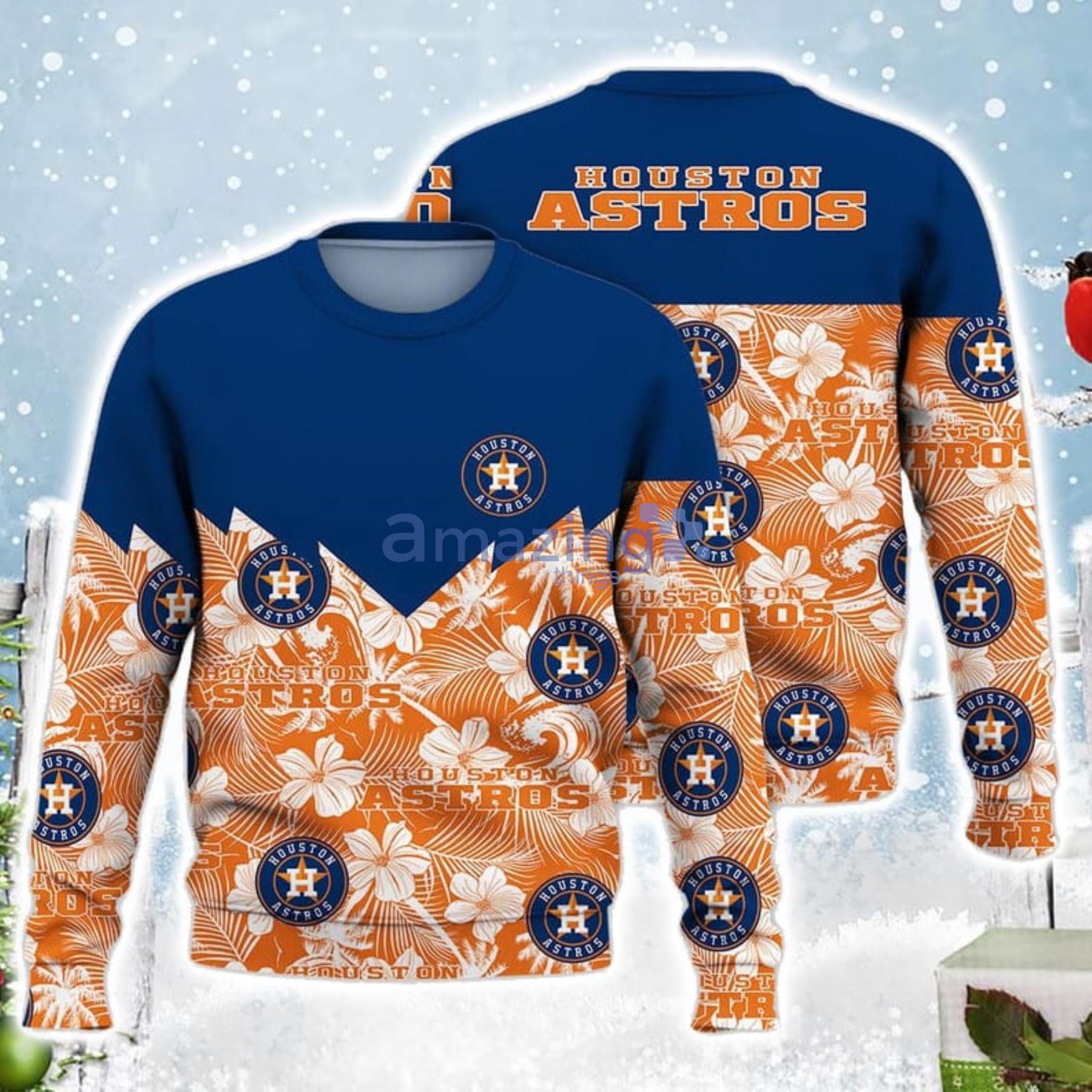Houston Astros Baseball American Tropical Pattern Ugly Sweater