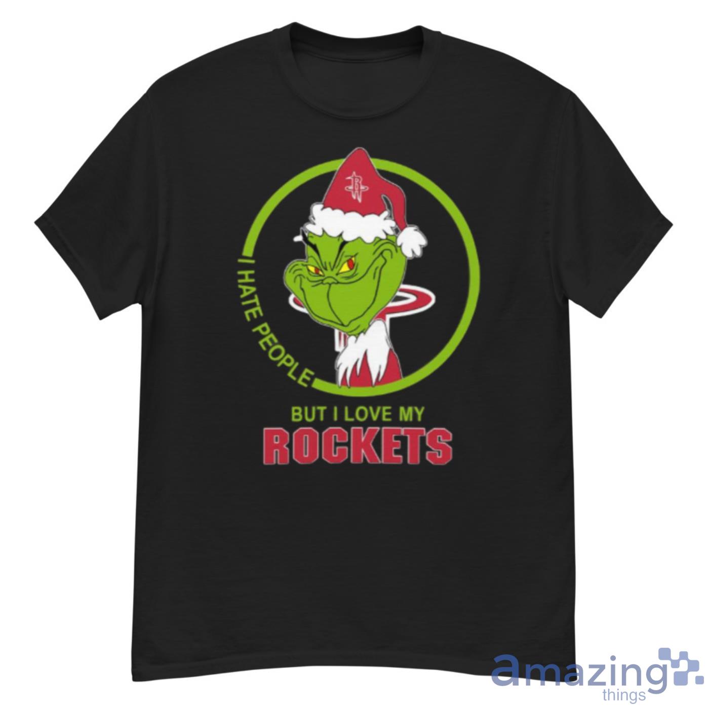 Houston Rockets NBA Christmas Grinch I Hate People But I Love My Favorite Basketball Team Shirt - G500 Men’s Classic T-Shirt