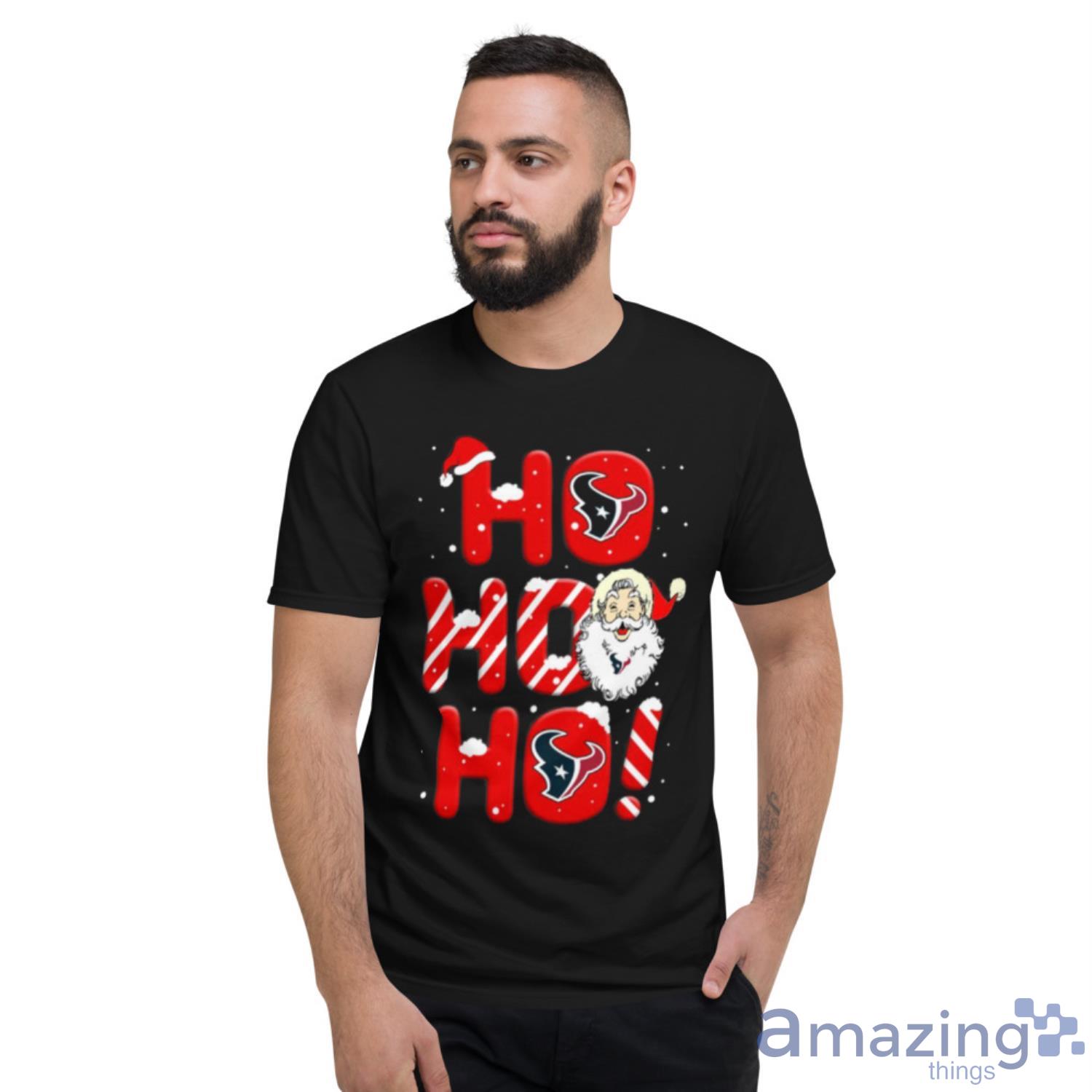 Houston Texans NFL Football Ho Ho Ho Santa Claus Merry Christmas Shirt Youth  T-Shirt