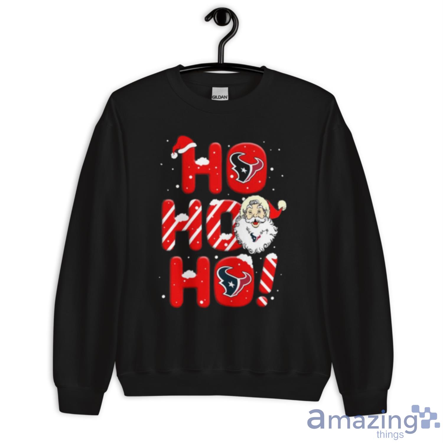 Houston Texans NFL Football Ho Ho Ho Santa Claus Merry Christmas Shirt Youth  T-Shirt