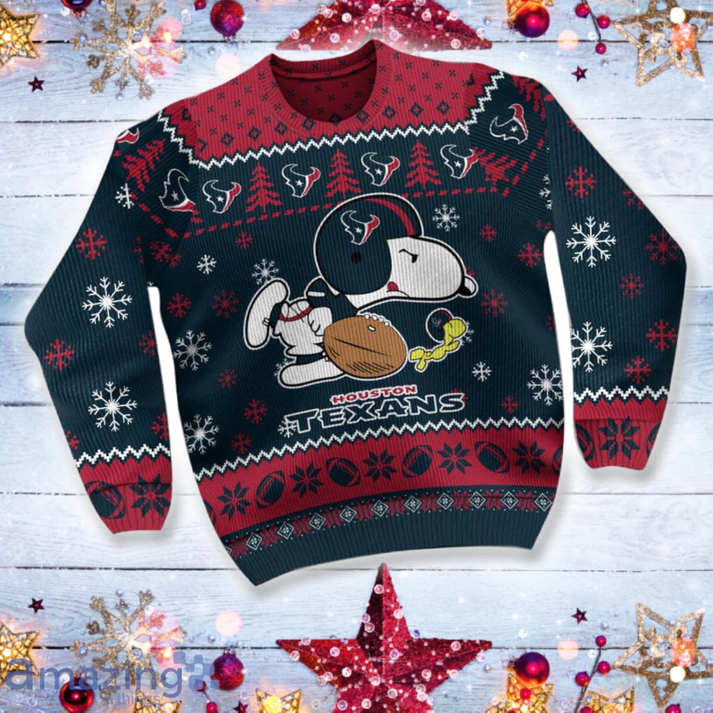 Houston Texans Snoopy NFL Christmas Ugly Sweater Gift For Fans Product Photo 1