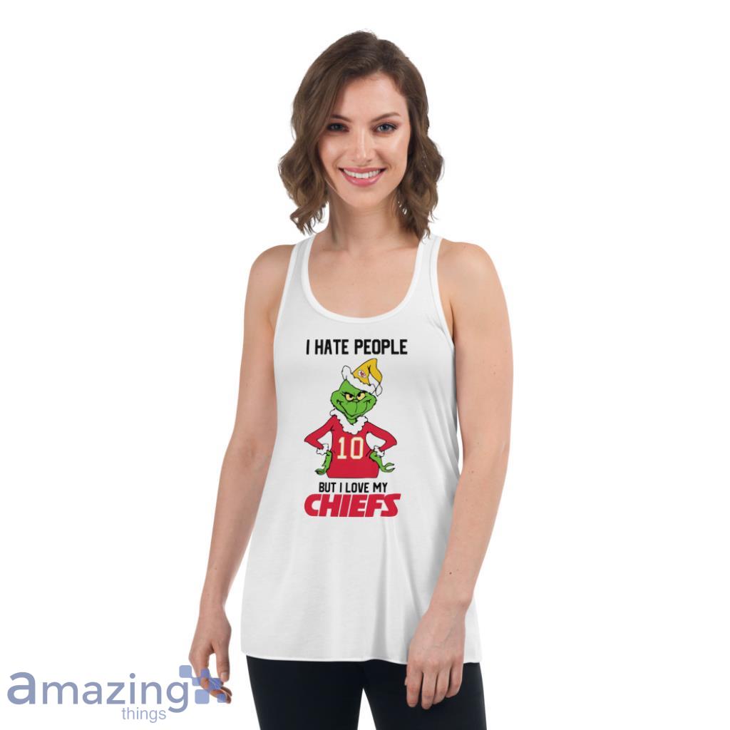 I Hate People But I Love My Chiefs NFL Christmas Shirt image I Hate People But I Love My Chiefs NFL Christmas Shirt - Womens Flowy Racerback Tank