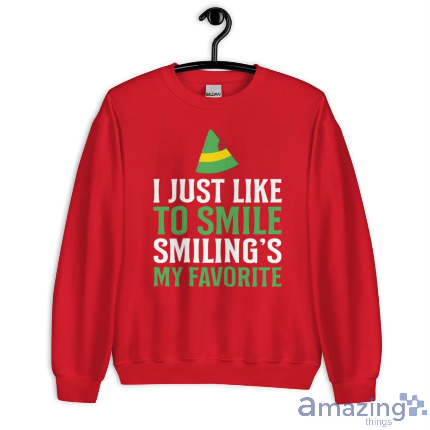 I Just Like To Smile Elf Christmas Sweatshirt - G185 Unisex Heavy Blend Crewneck Sweatshirt