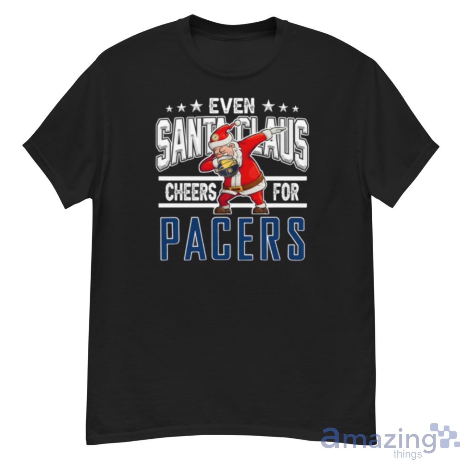 Indiana Pacers Even Santa Claus Cheers For Christmas NBA Shirt For Fans - G500 Men’s Classic T-Shirt