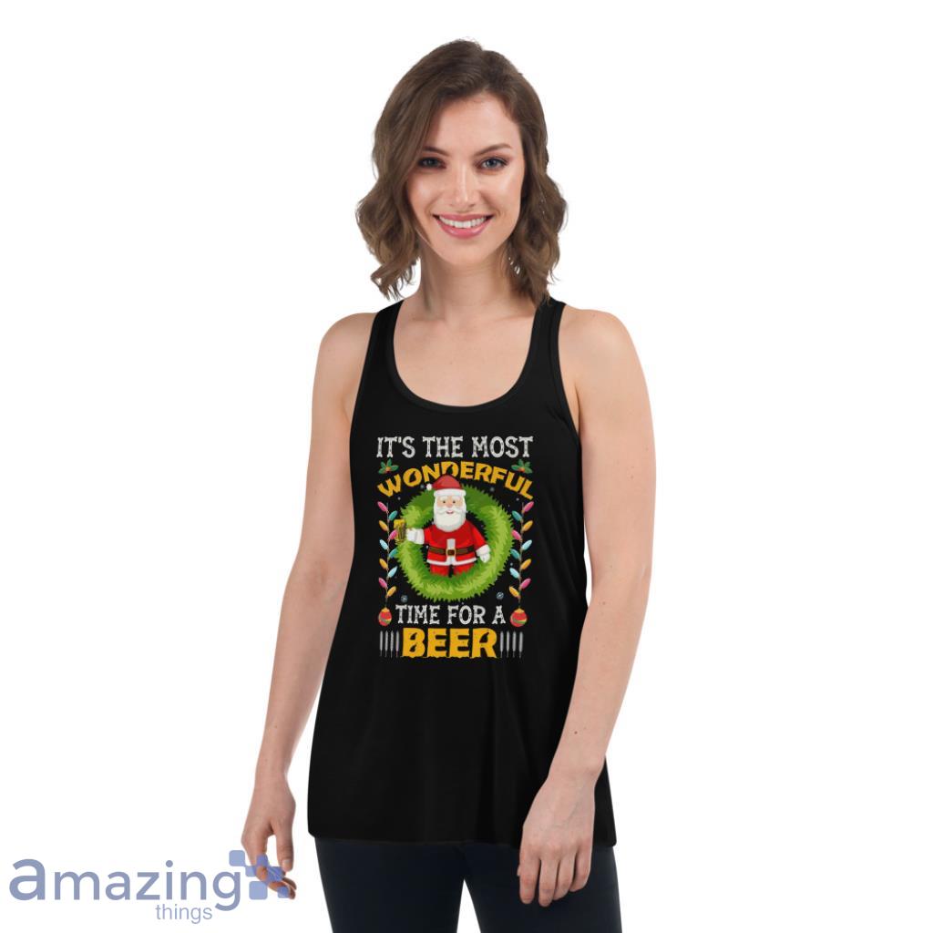It's The Most Wonderful Time For A Beer Christmas Shirt image Its The Most Wonderful Time For A Beer Christmas Shirt - Womens Flowy Racerback Tank