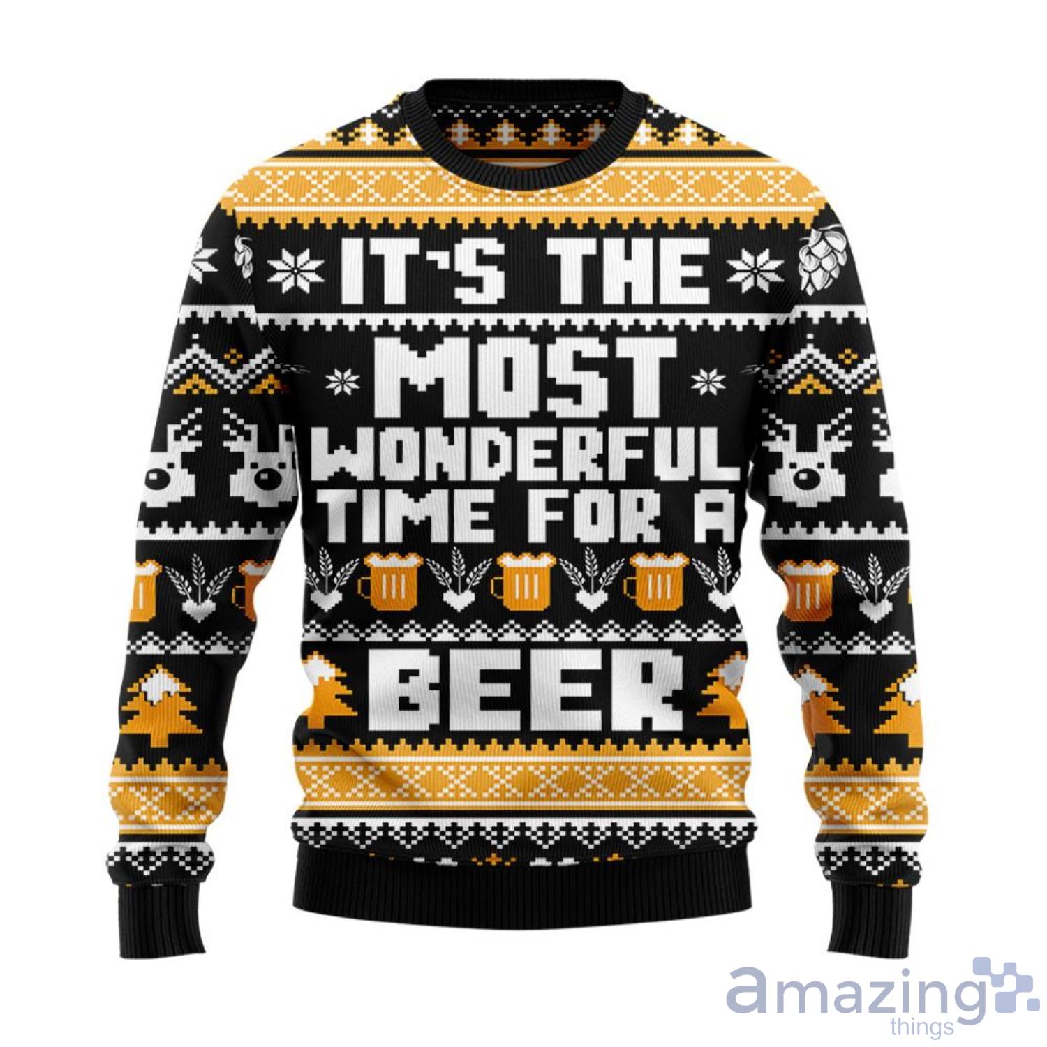 It’s The Most Wonderful Time For A Beer Ugly Christmas Sweater Product Photo 1